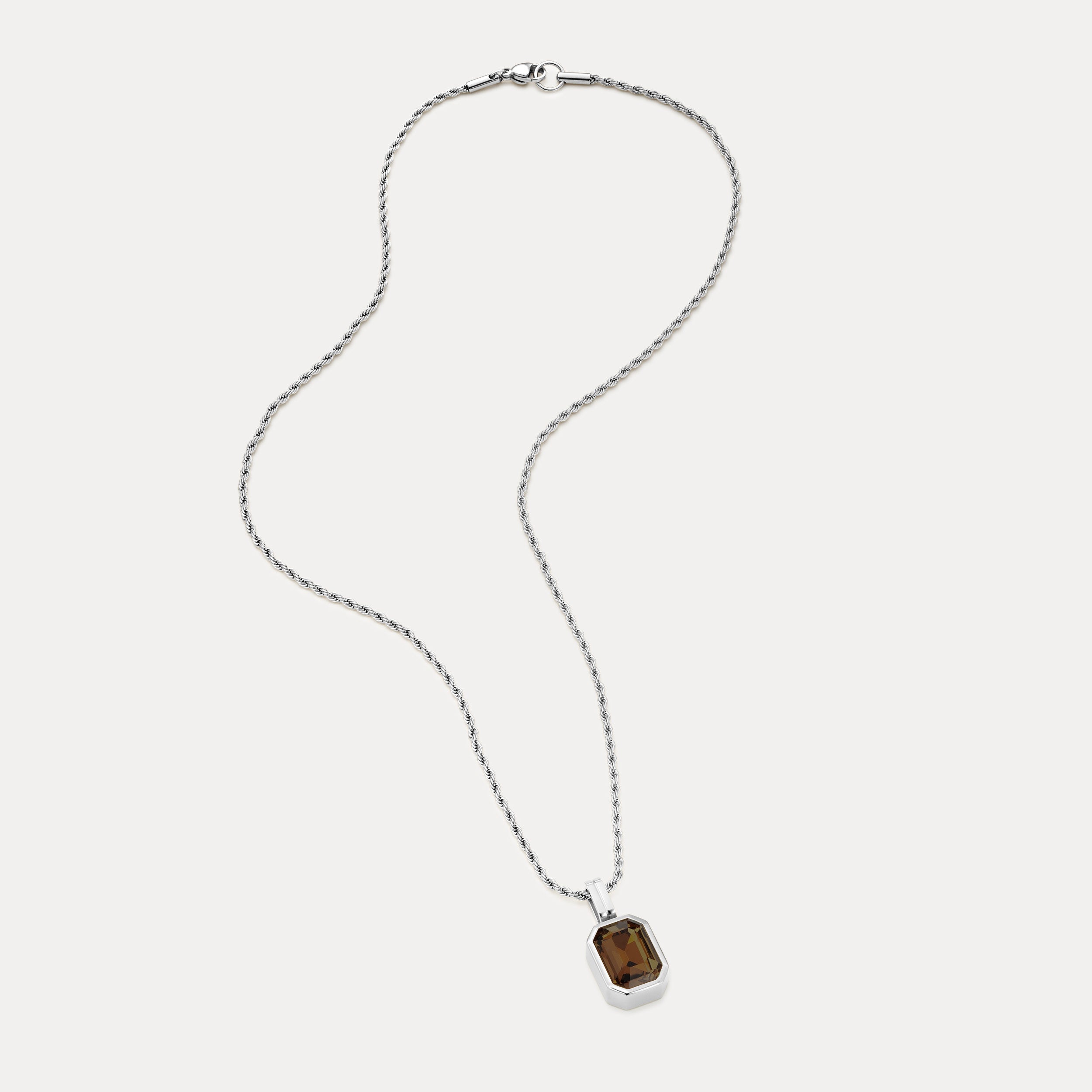 Cognac Vitesse Gemstone Pendant - Silver