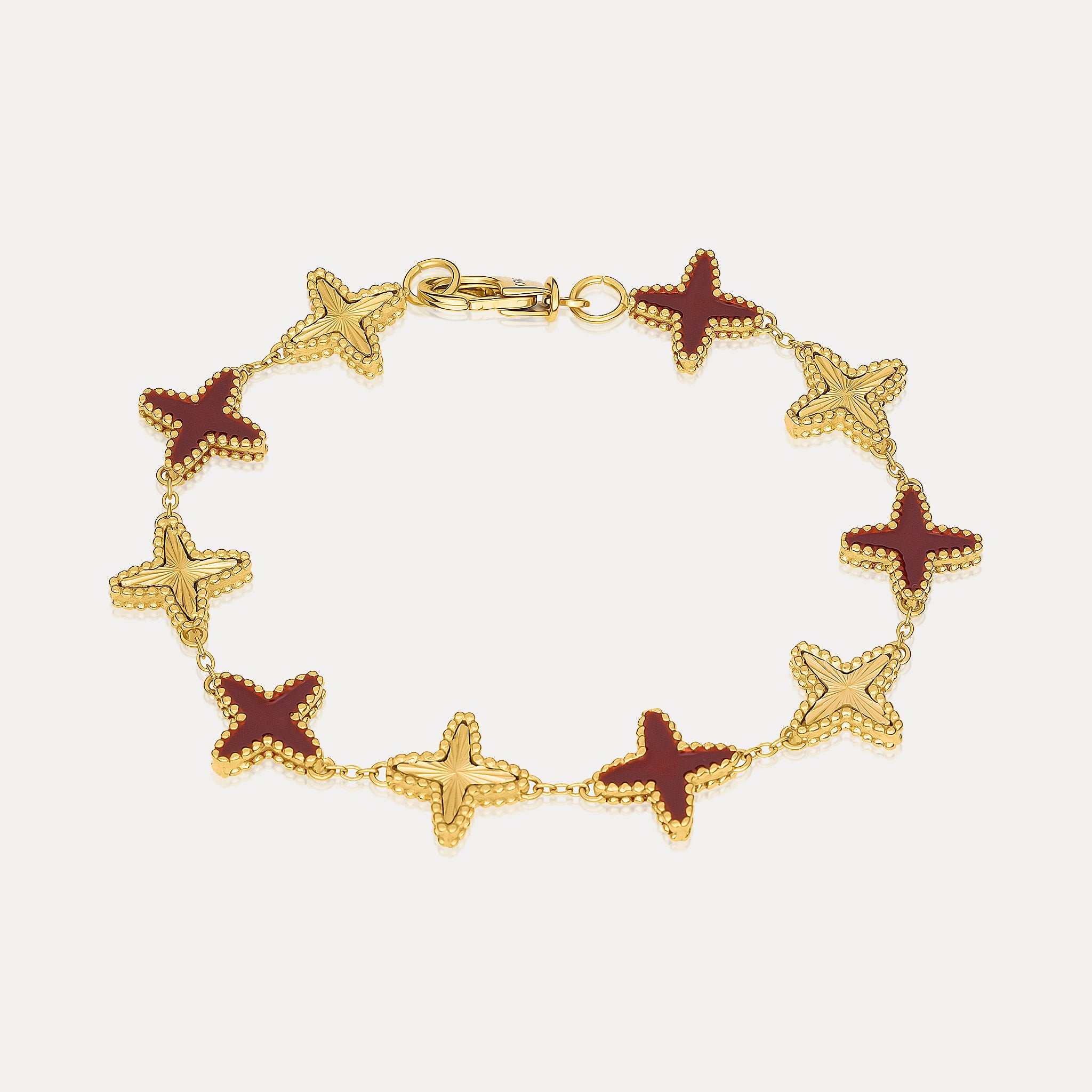 Crimson Clovero Bracelet - Gold