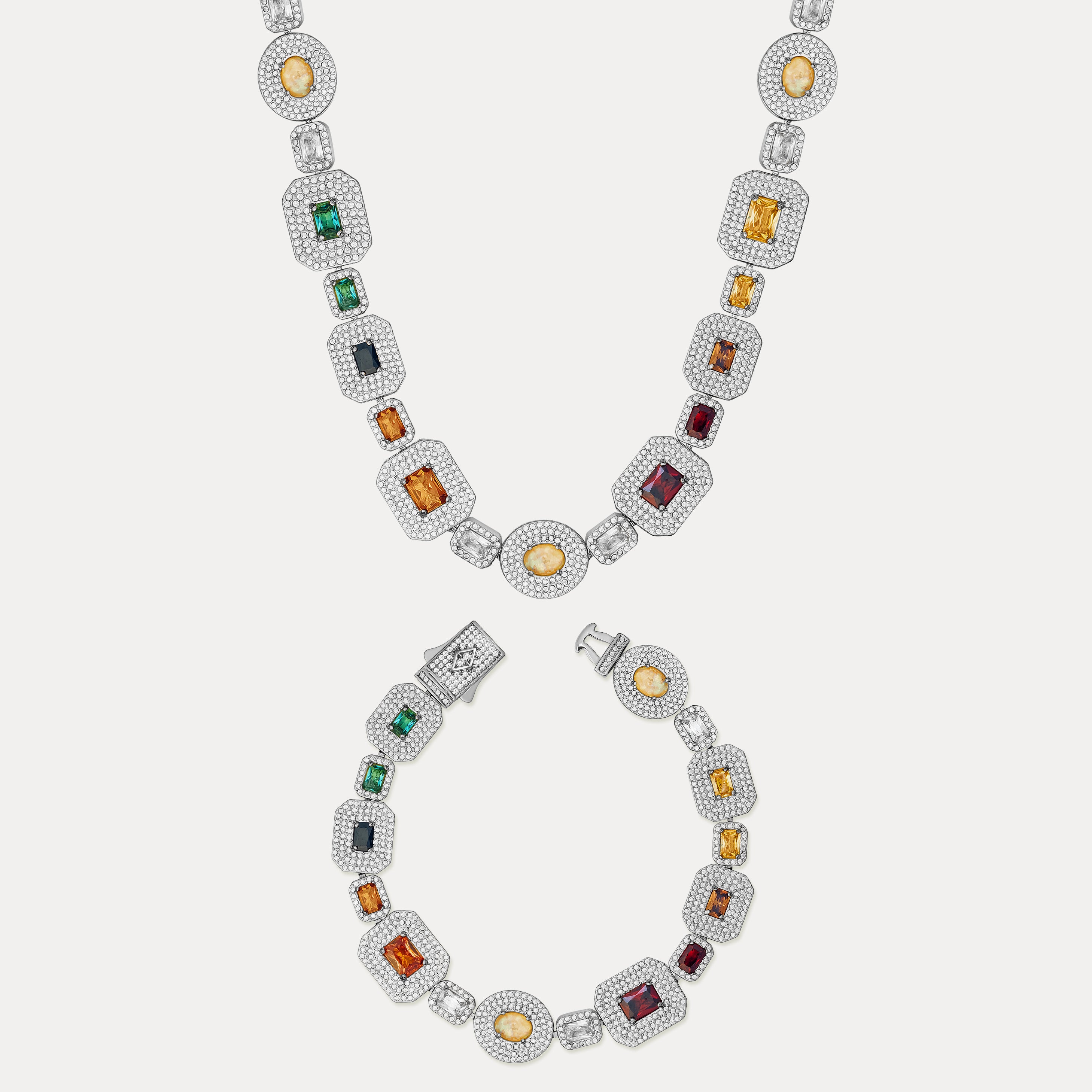 Echelon Gemstone Set - Silver