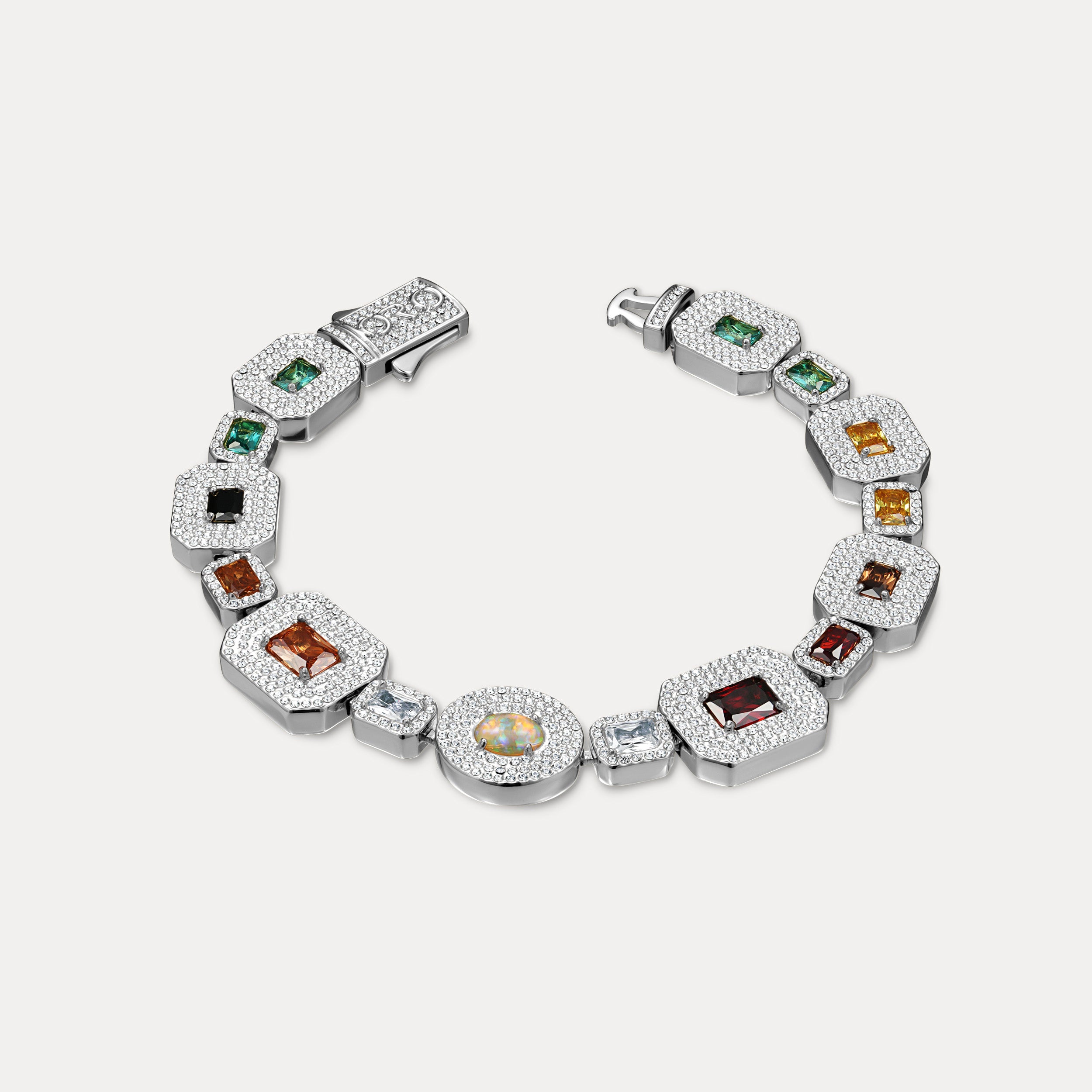 Echelon Gemstone Bracelet - Silver