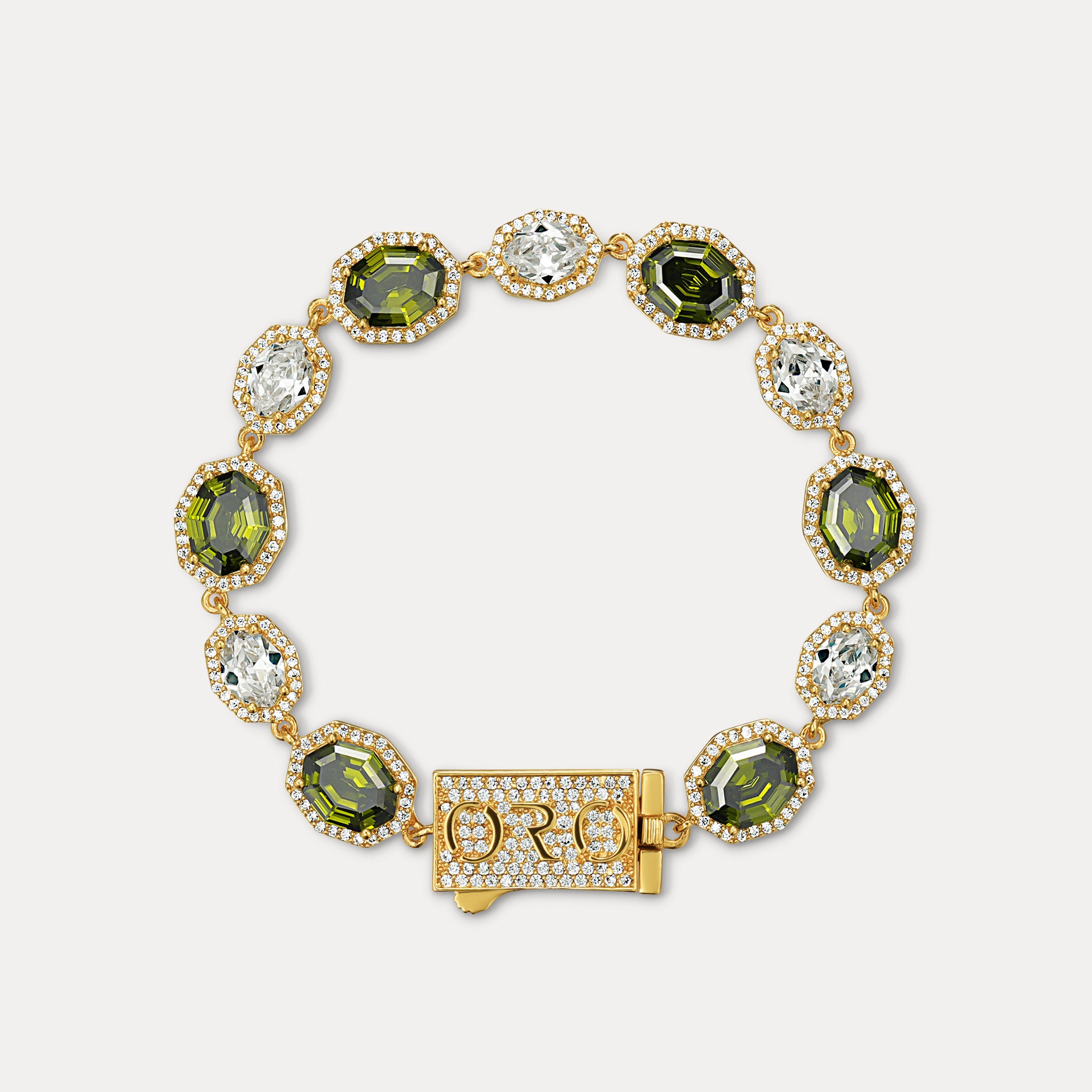 Emerald Octavo Gemstone Bracelet - Gold