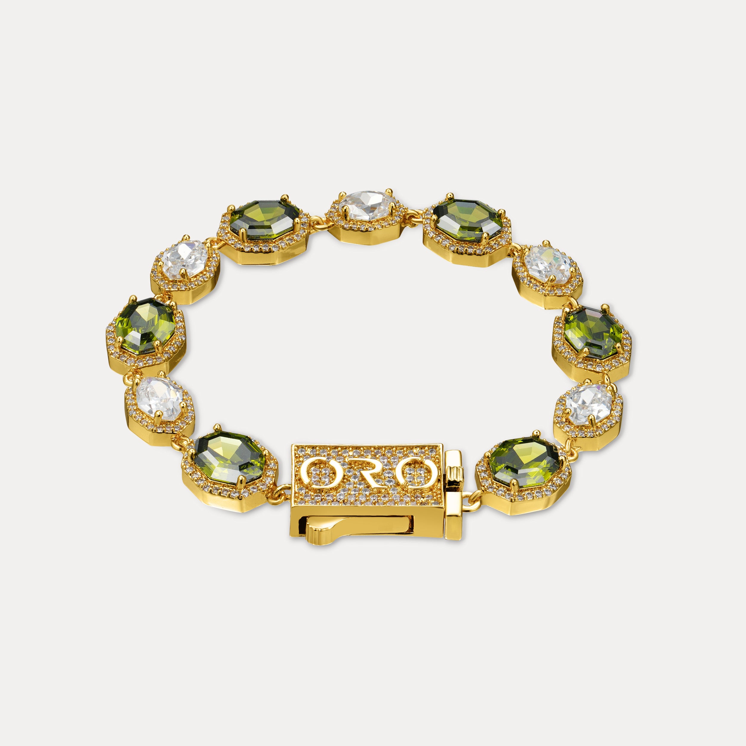 Emerald Octavo Gemstone Bracelet - Gold