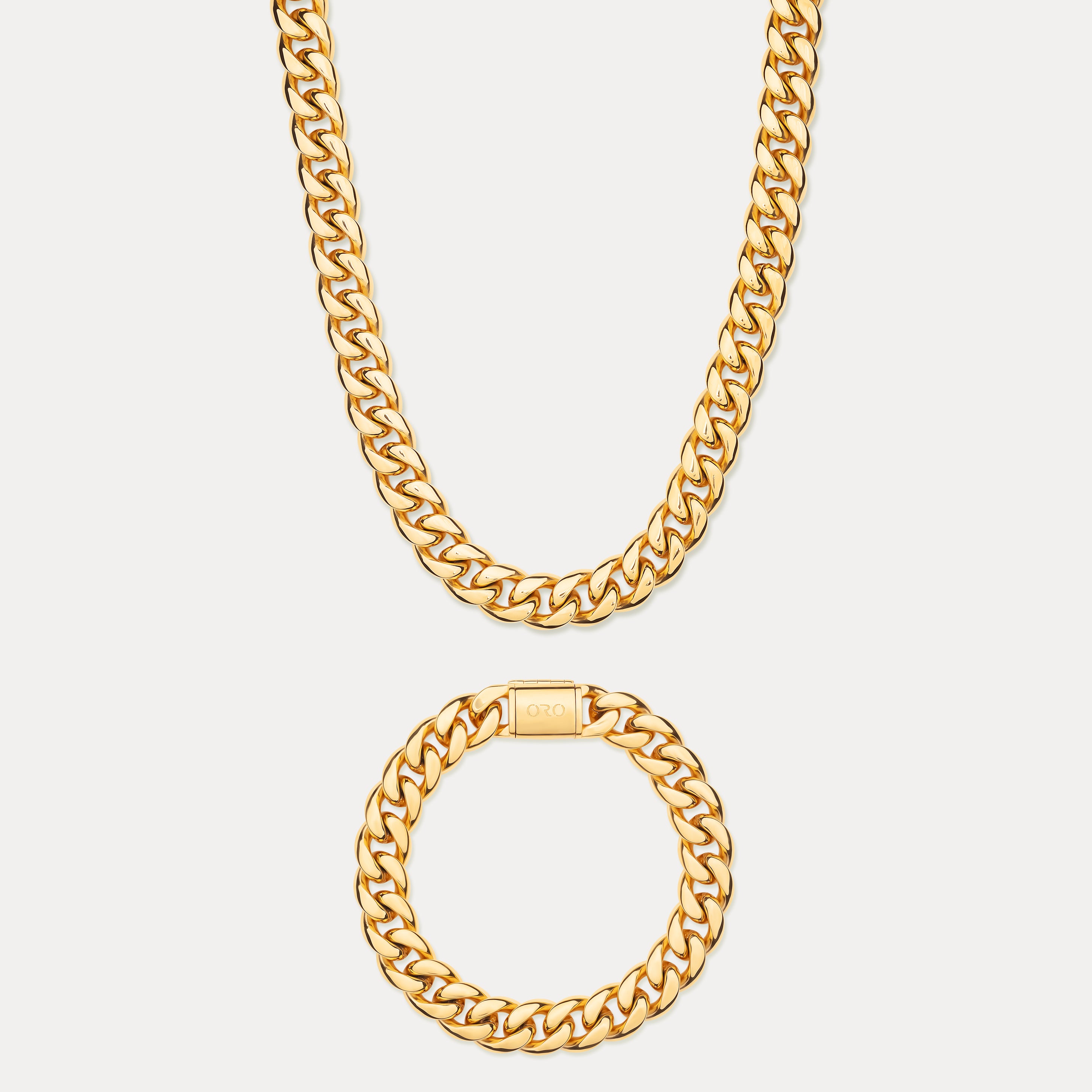 Cuban Link Set (12mm) - Gold