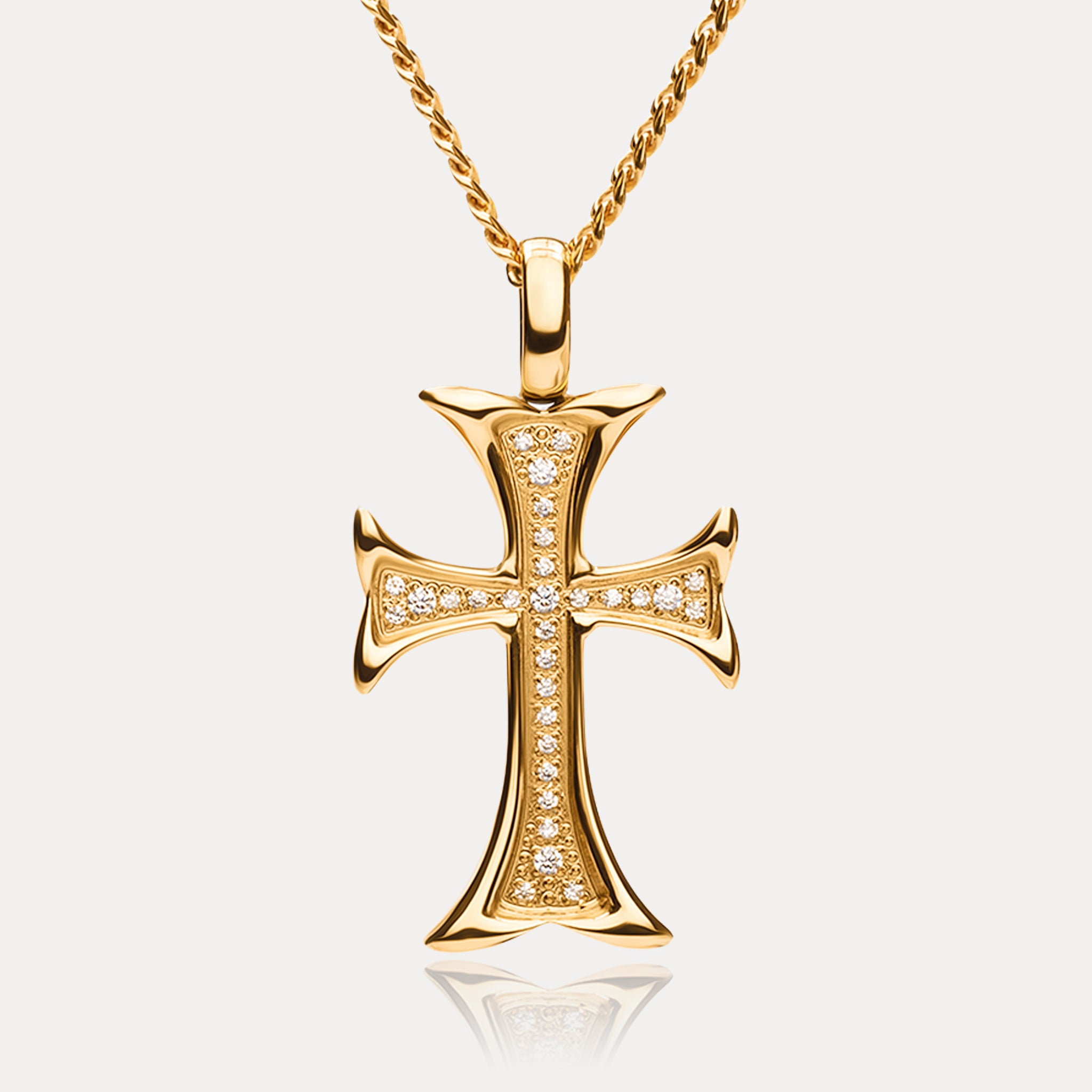 Cathedral Cross Pendant - Gold