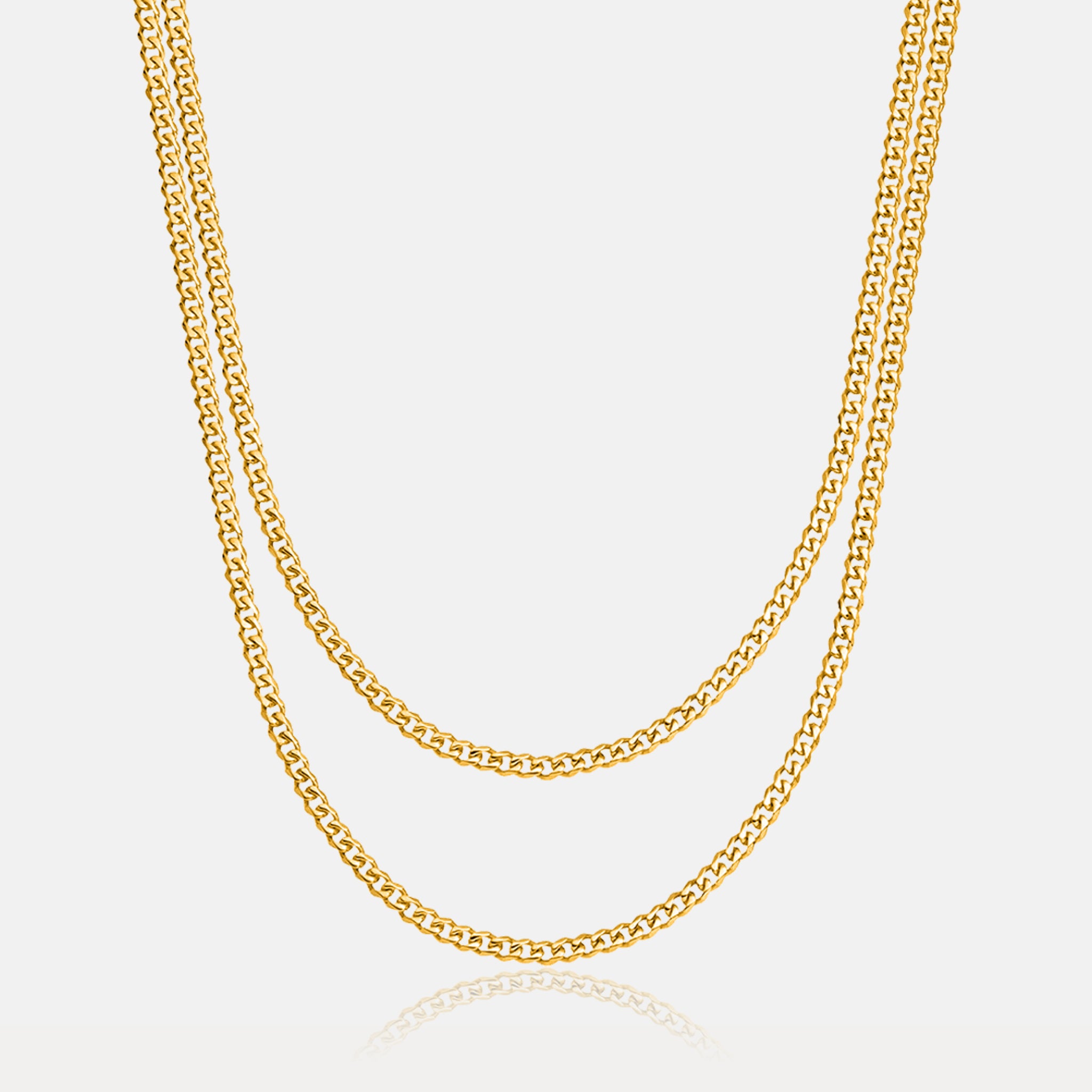 Cuban Chain Stack (3mm) - Gold