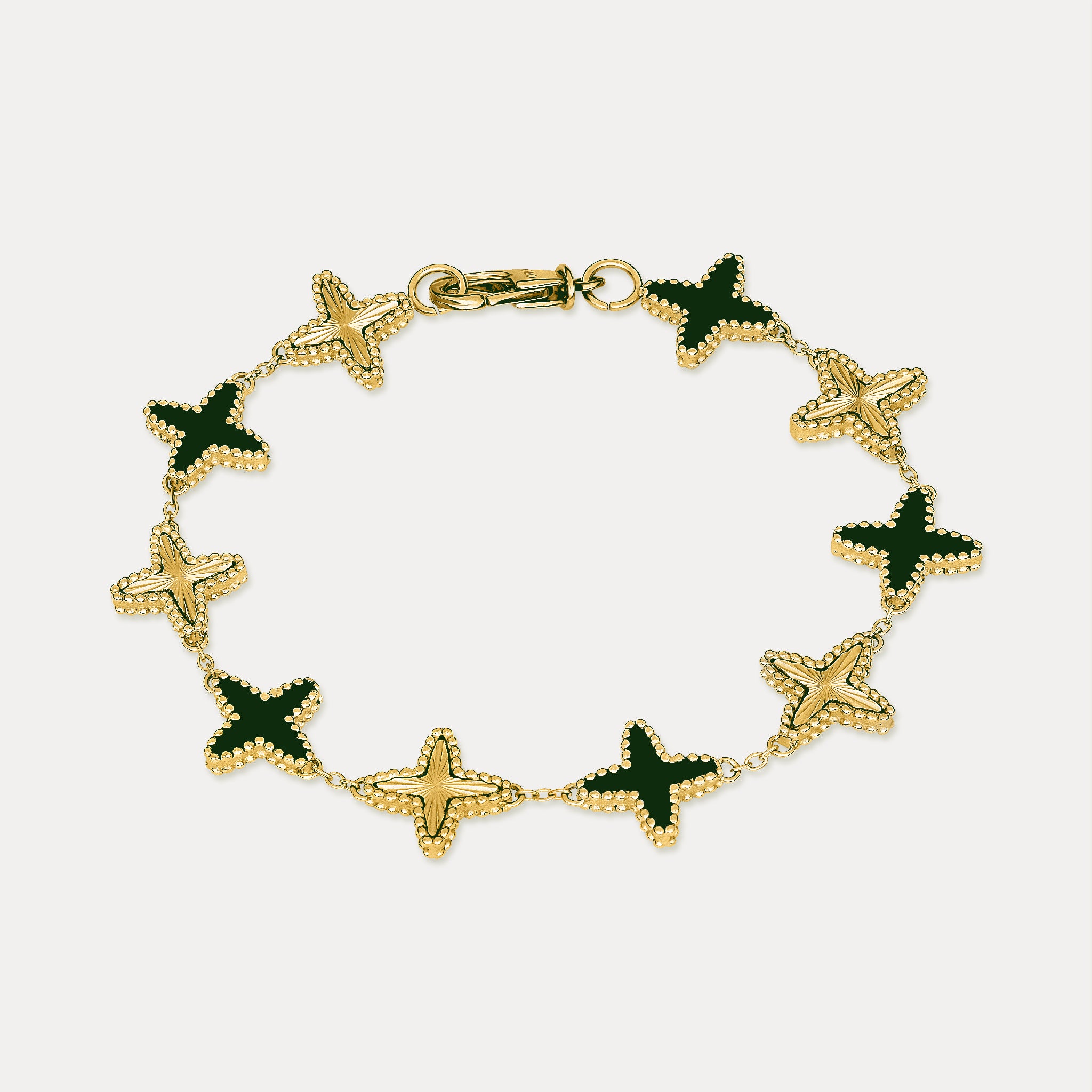 Emerald Clovero Bracelet - Gold