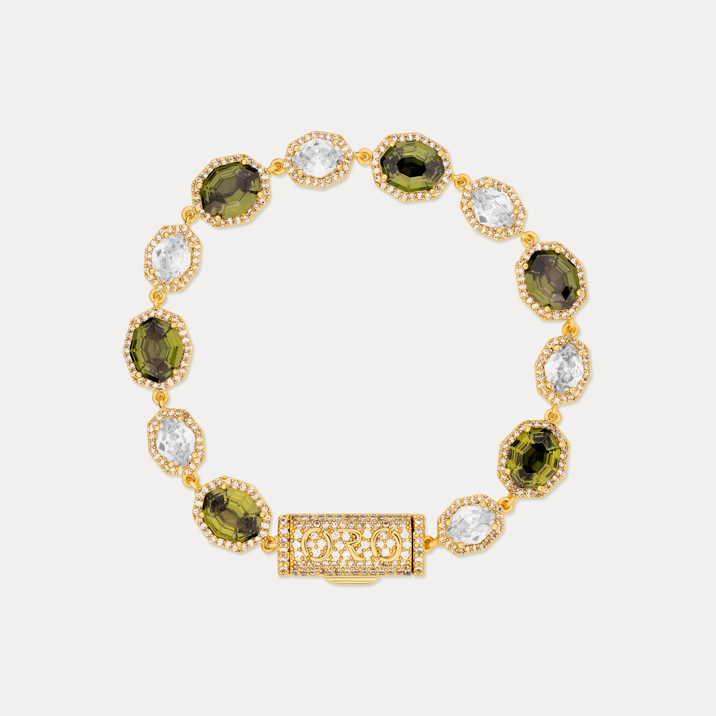 Emerald Octavo Gemstone Bracelet - Gold