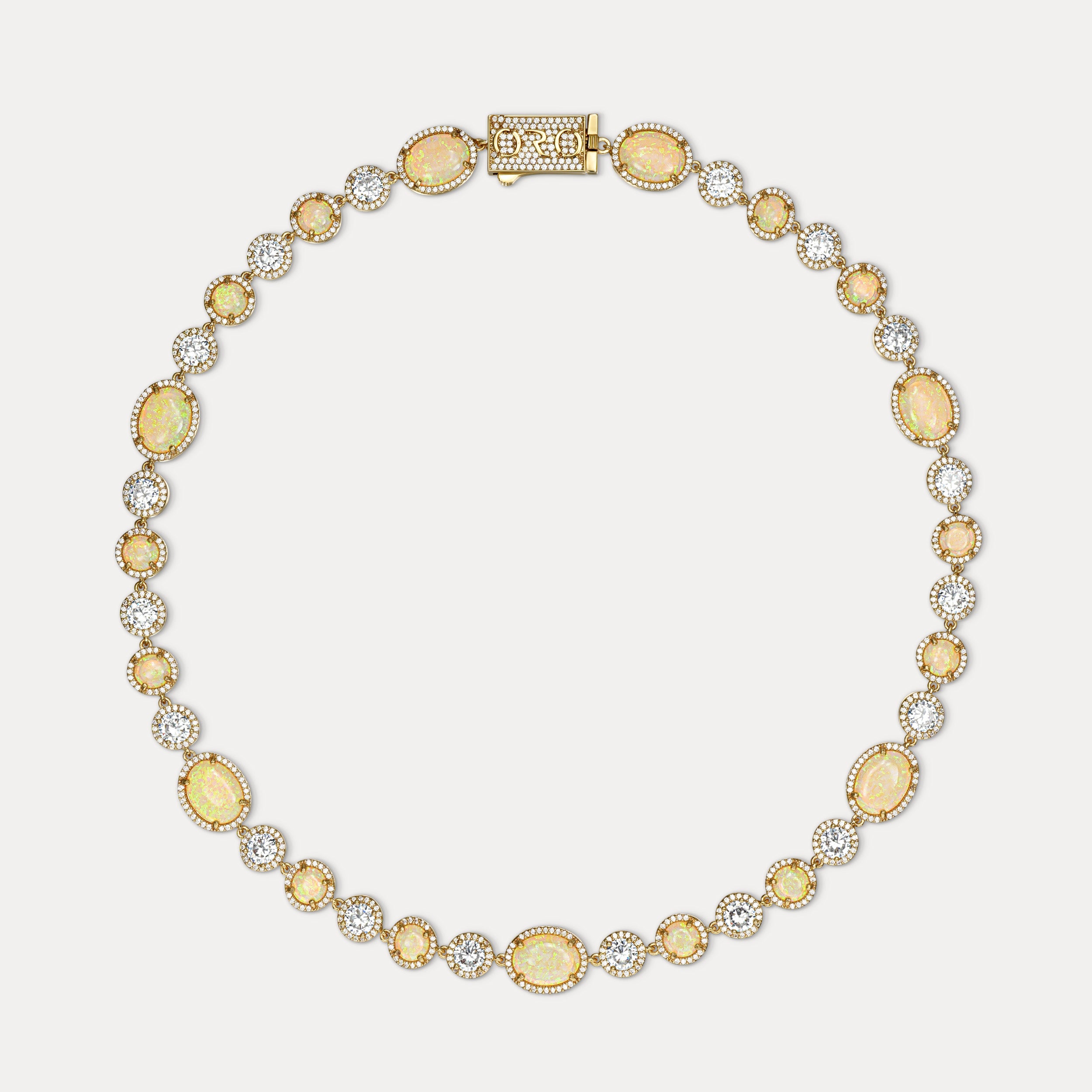 Inferno Opal Gemstone Chain - Gold