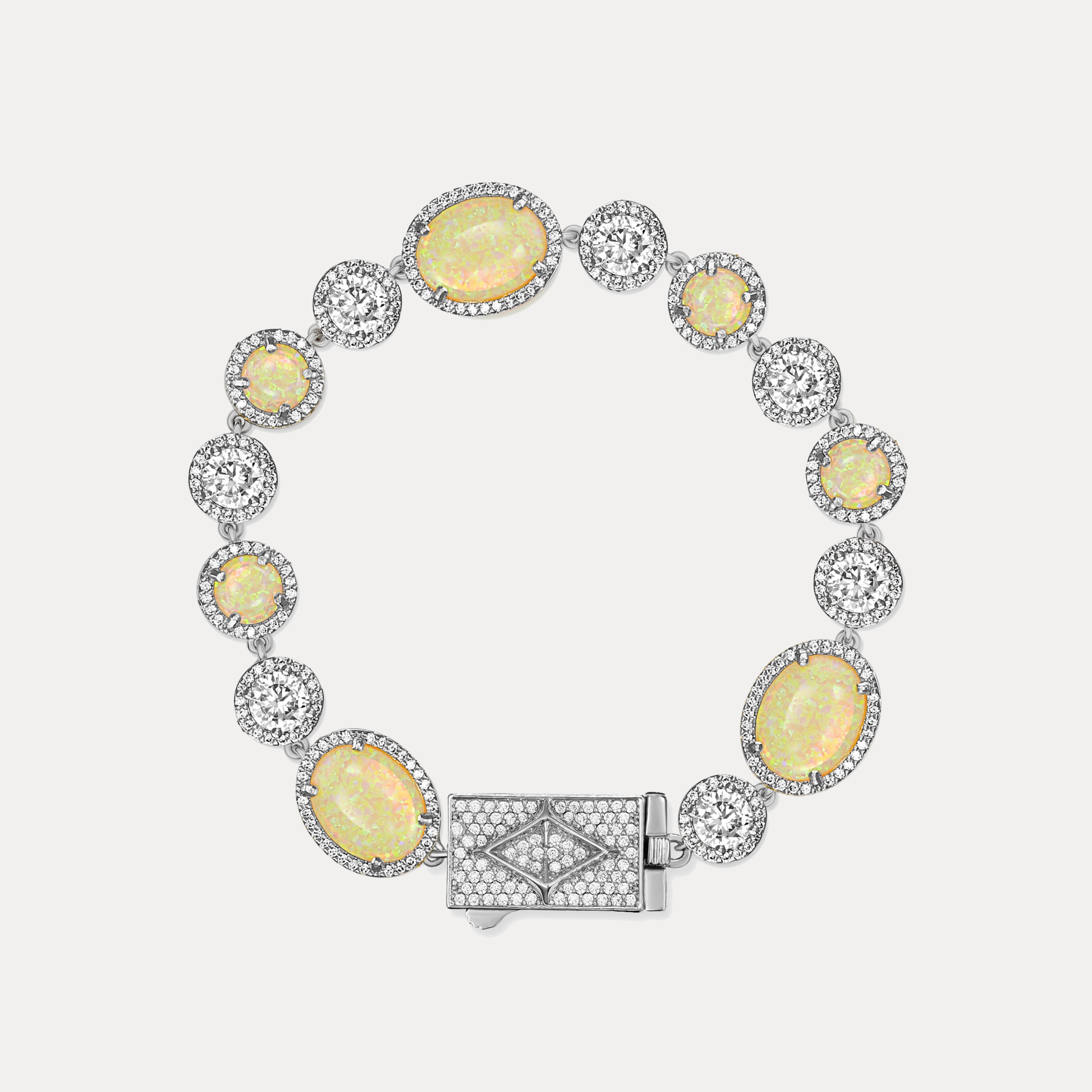 Inferno Gemstone Bracelet - Silver