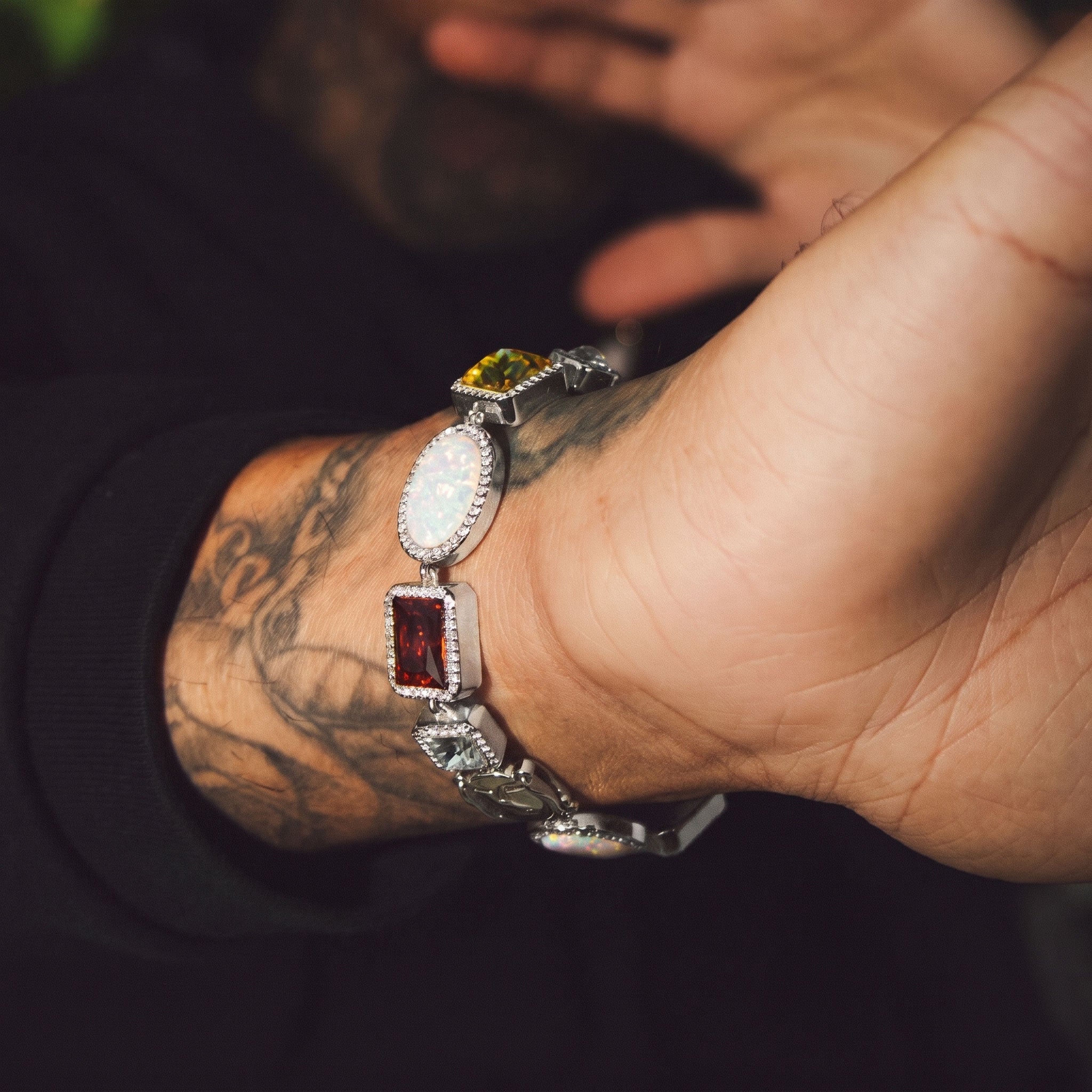 Motley Gemstone Bracelet - Silver