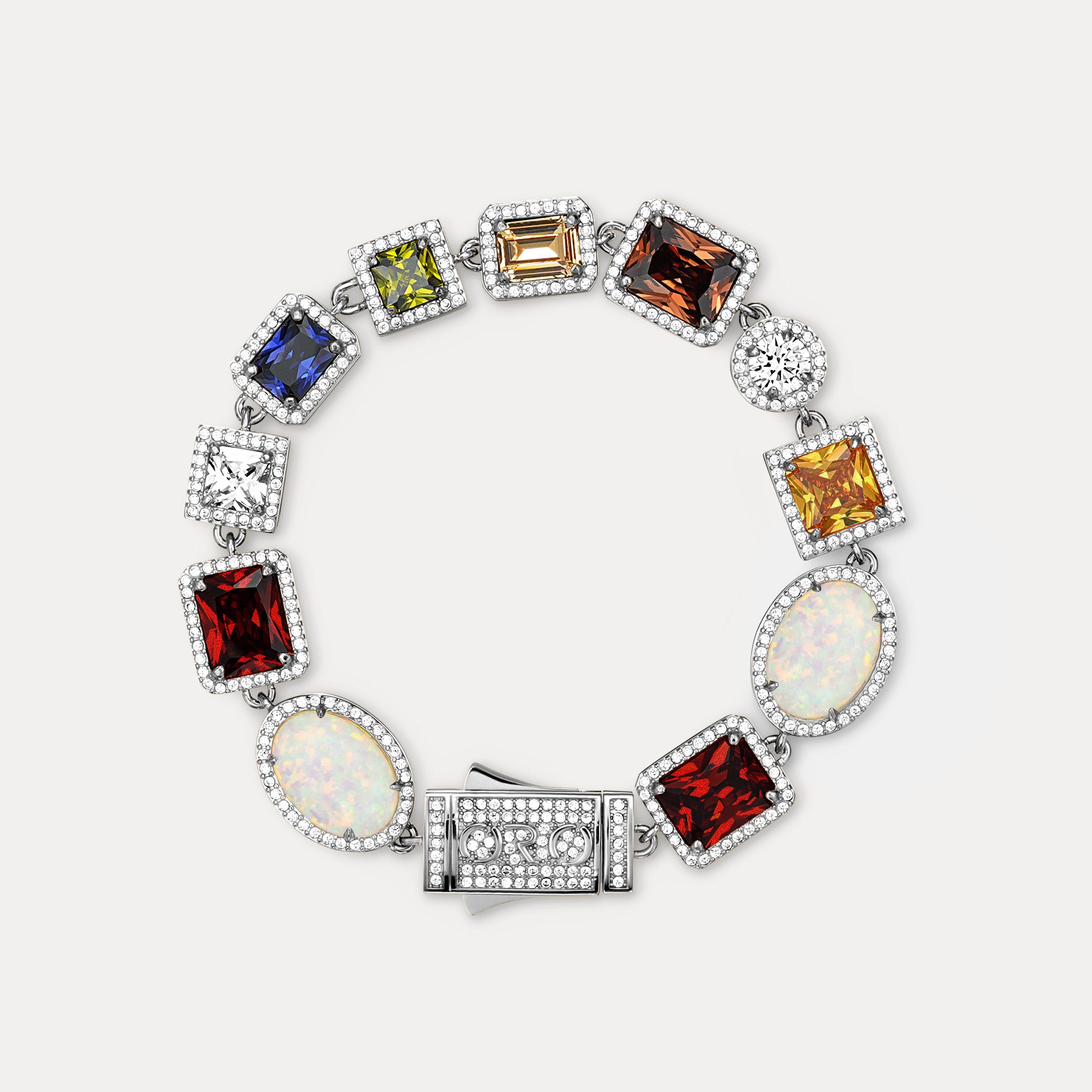 Motley Gemstone Bracelet - Silver