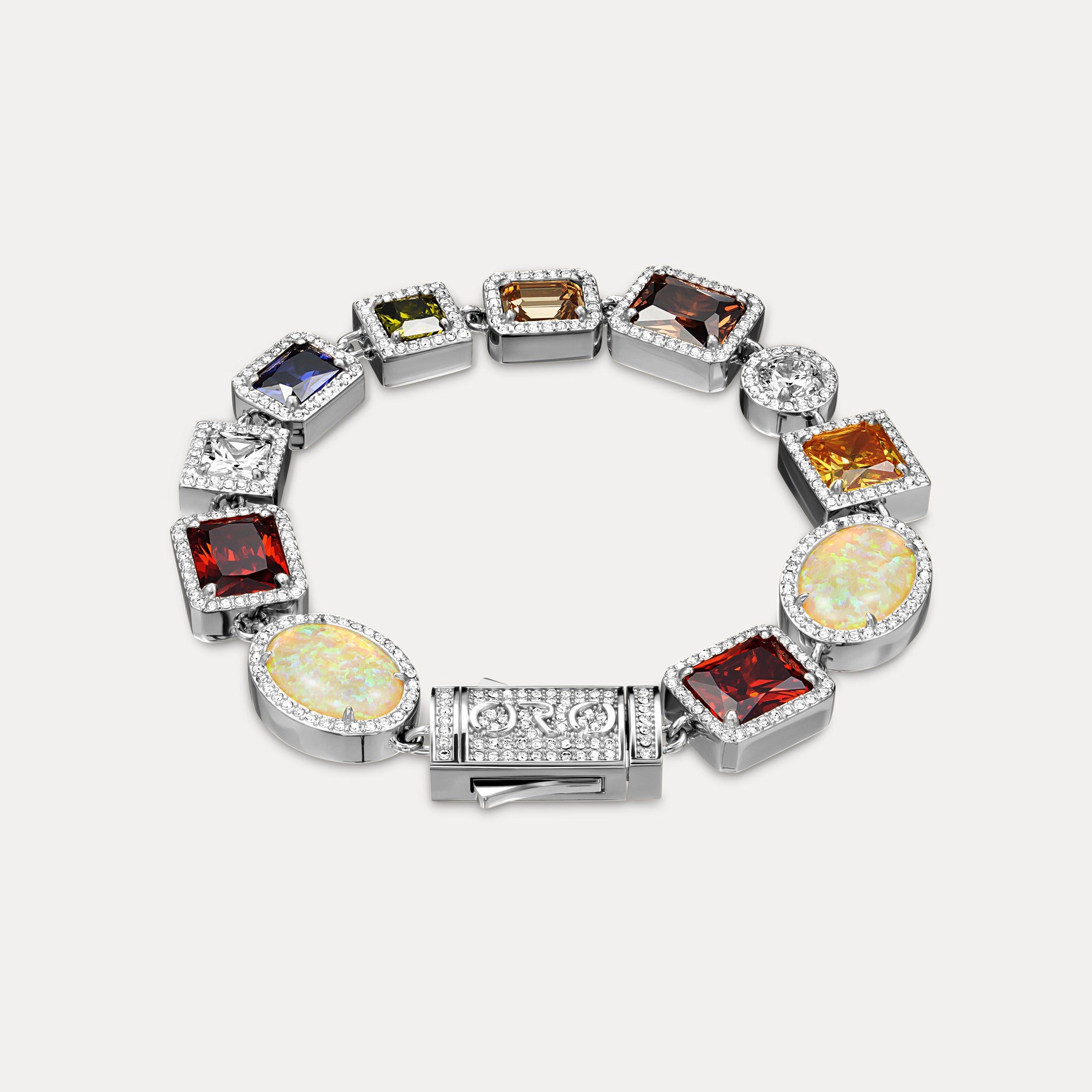 Motley Gemstone Bracelet - Silver