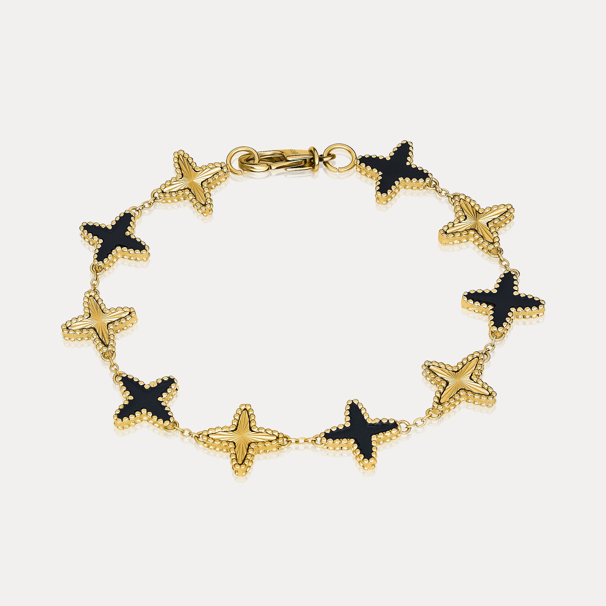 Onyx Clovero Bracelet - Gold