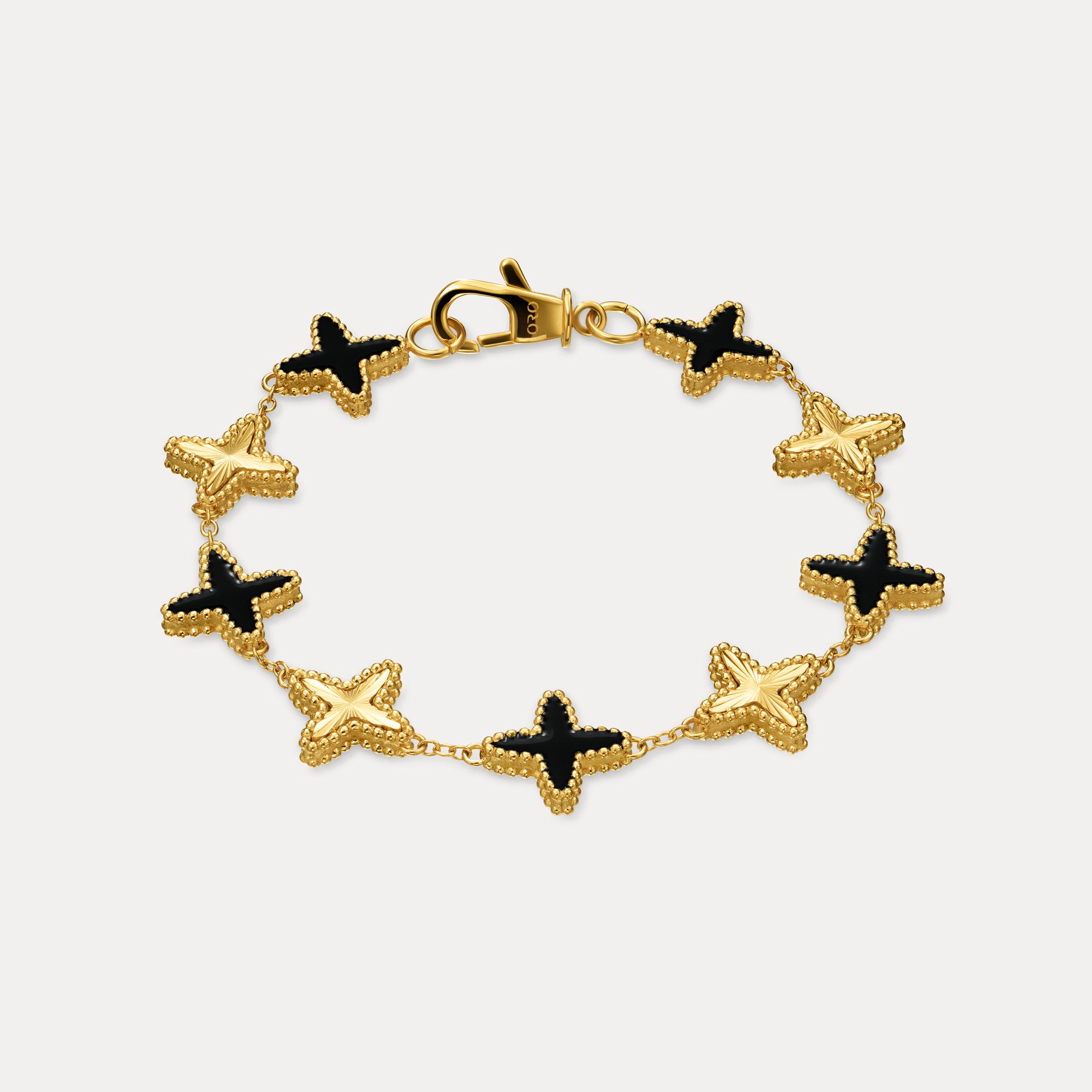 Onyx Clovero Bracelet - Gold