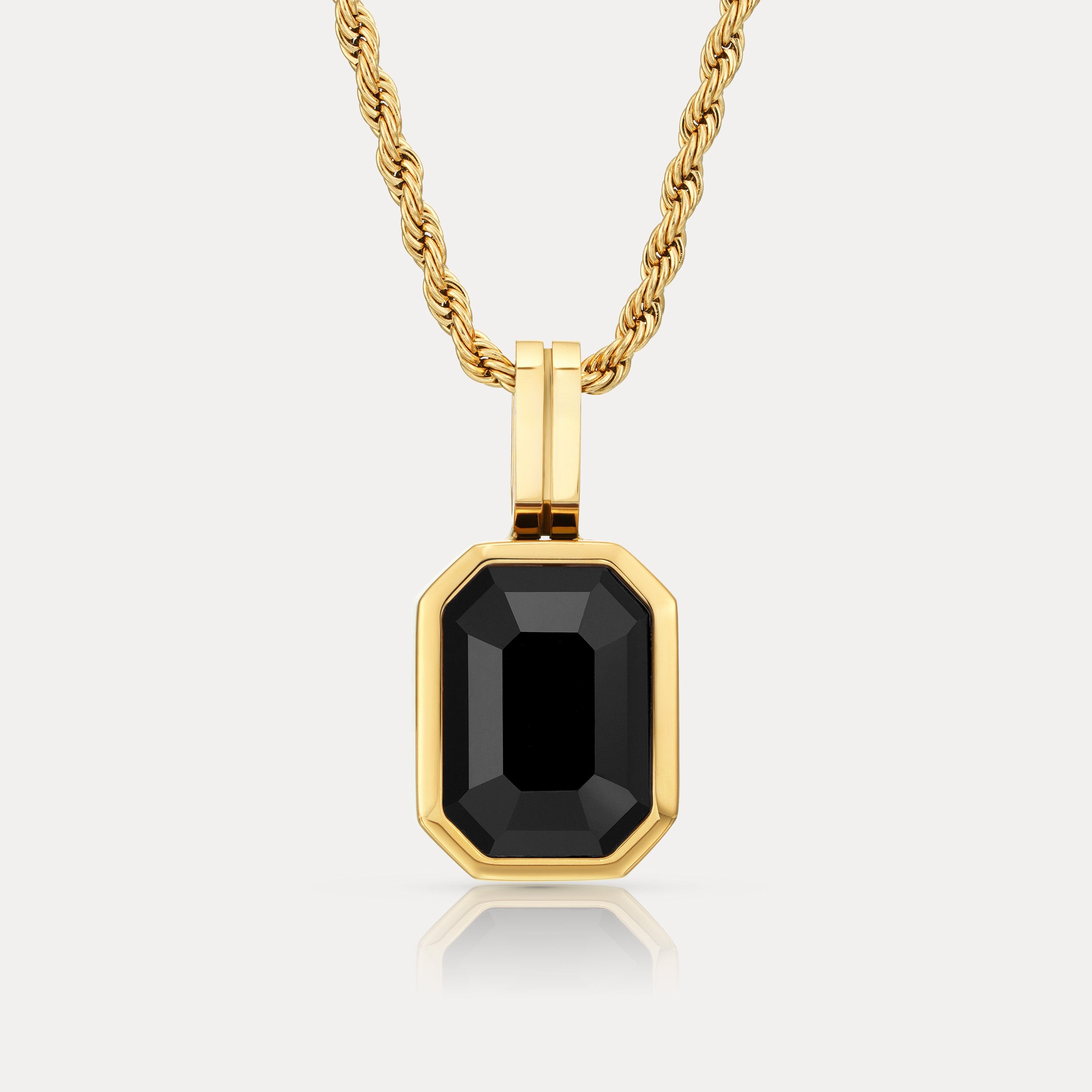 Onyx Vitesse Gemstone Pendant - Gold