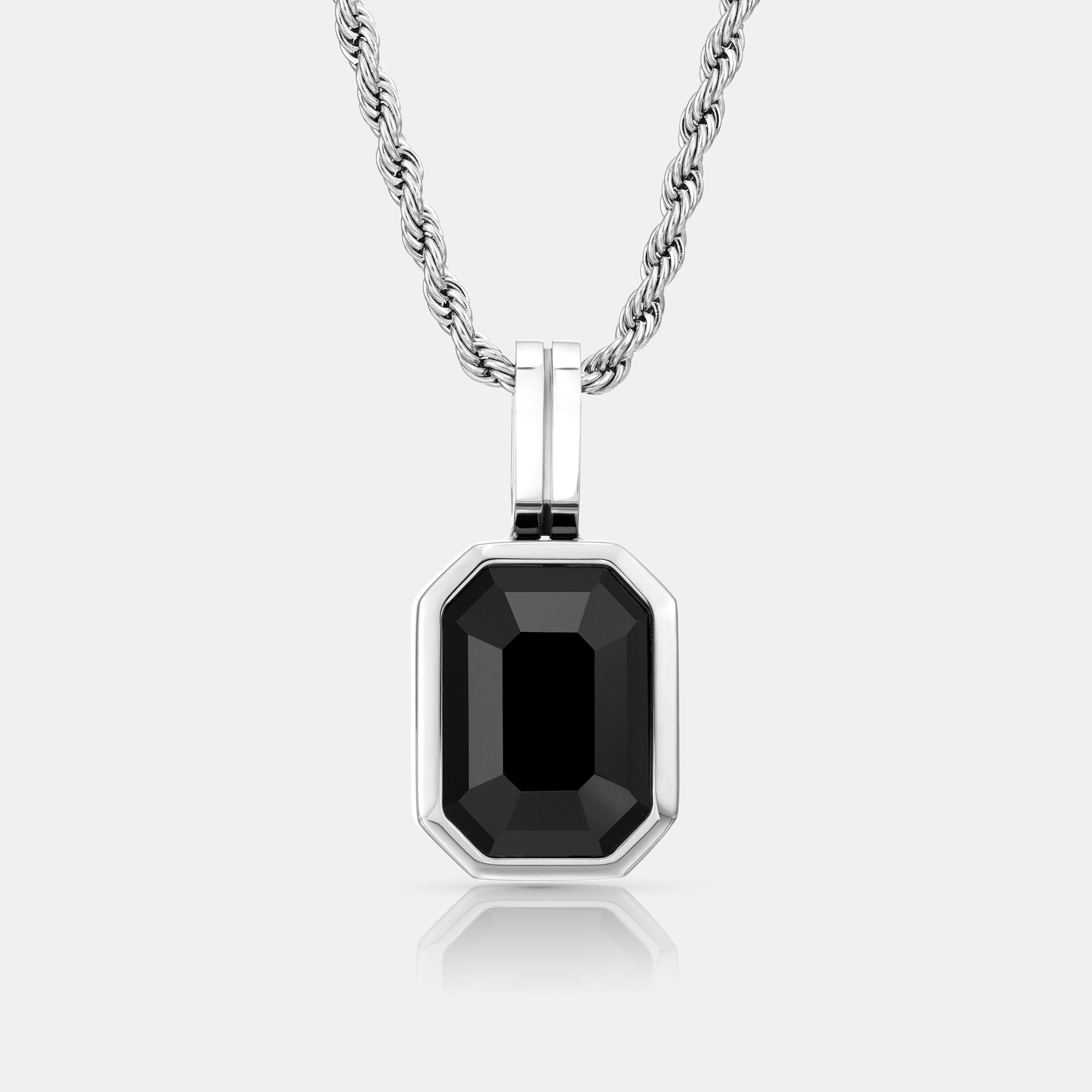 Onyx Vitesse Gemstone Pendant - Silver