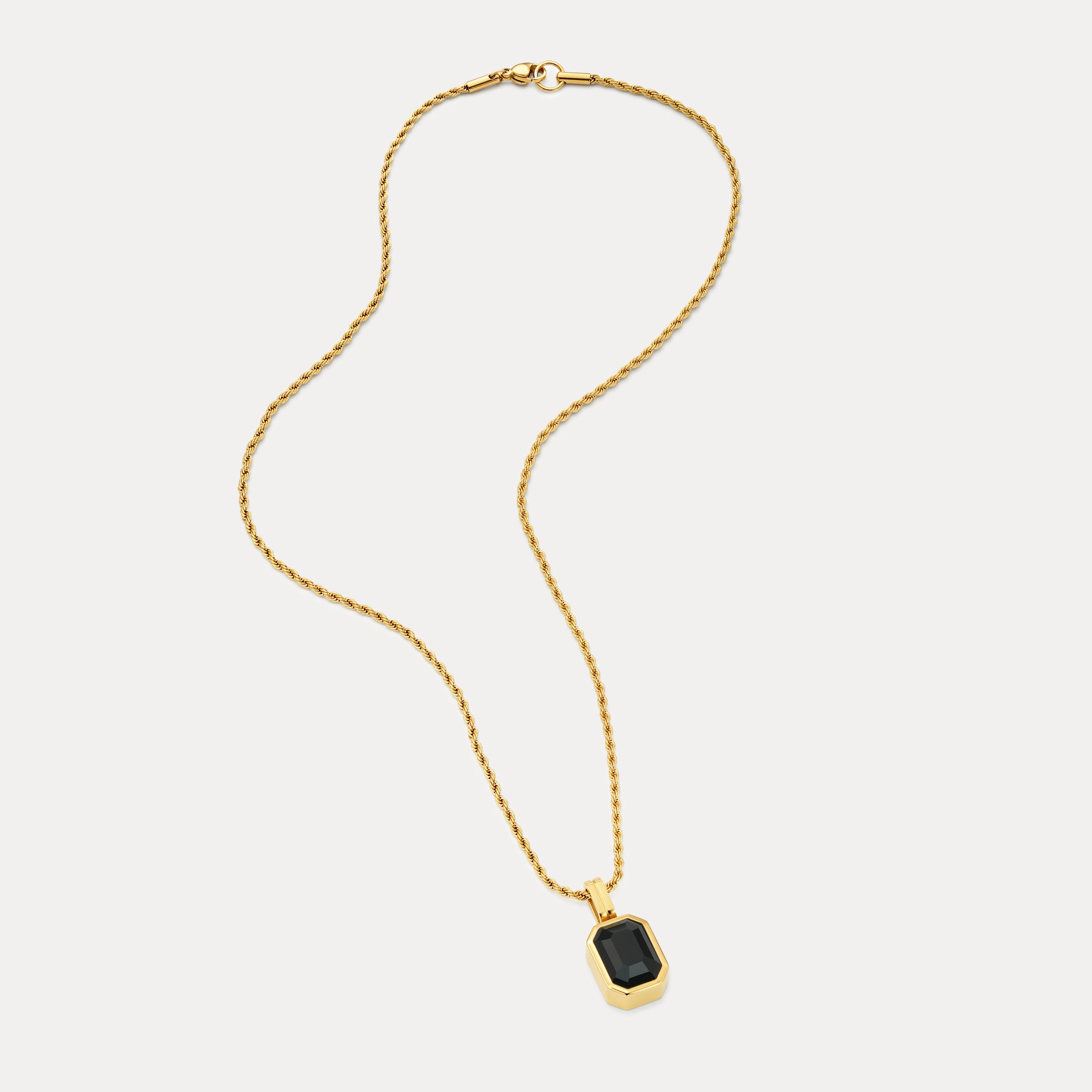 Onyx Vitesse Gemstone Pendant - Gold