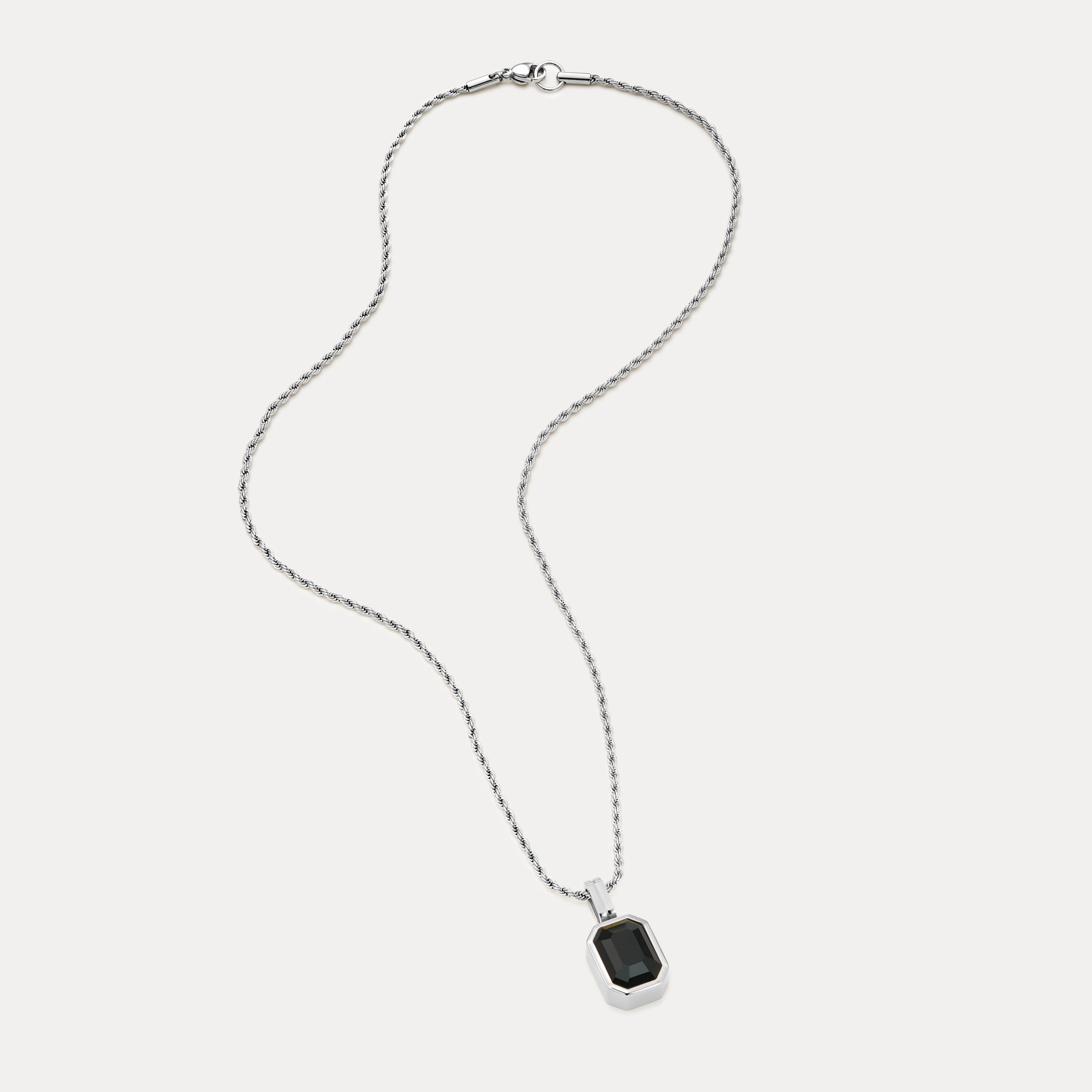 Onyx Vitesse Gemstone Pendant - Silver