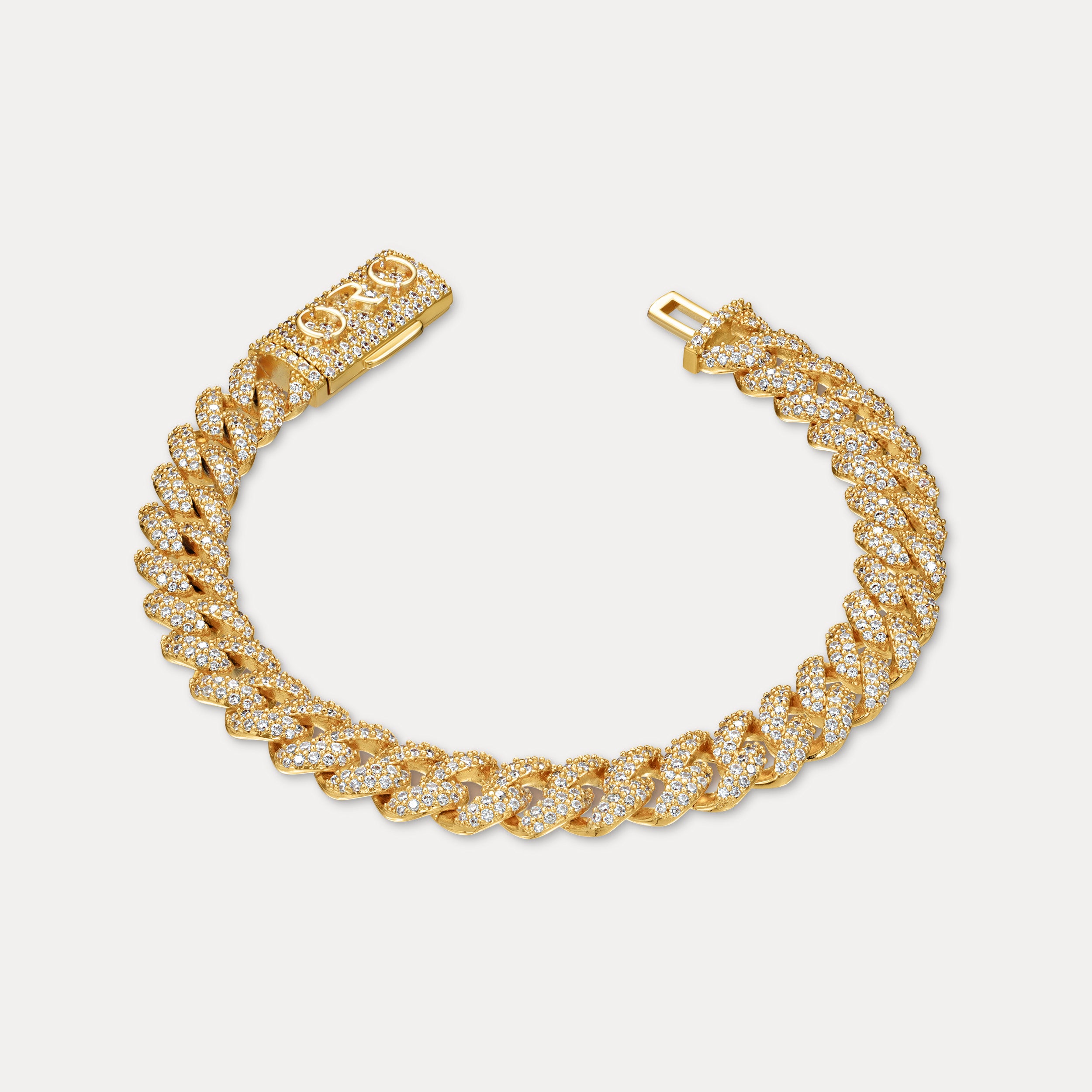 Pavé Cuban Bracelet (8mm) - Gold