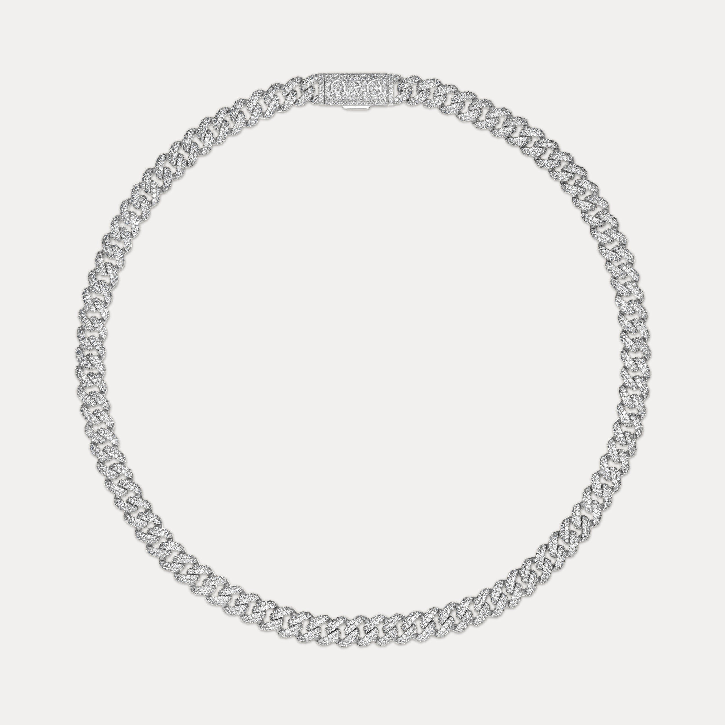 Pavé Cuban Chain (8mm) - Silver