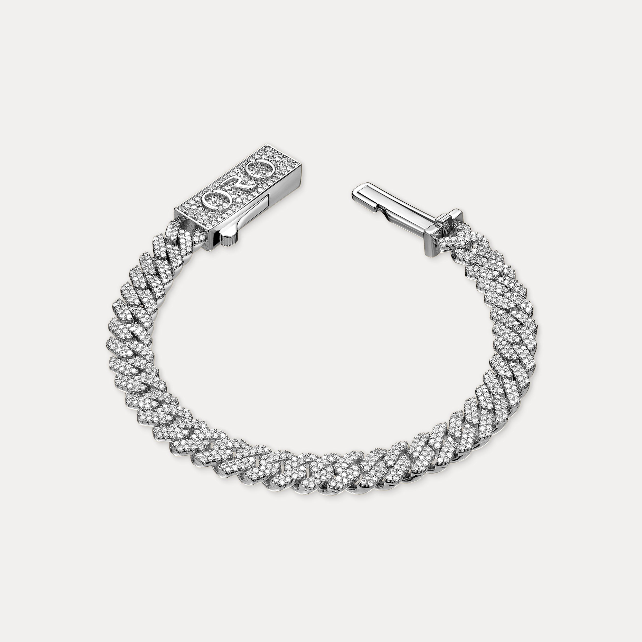 Prong Cuban Bracelet (8mm) - Silver