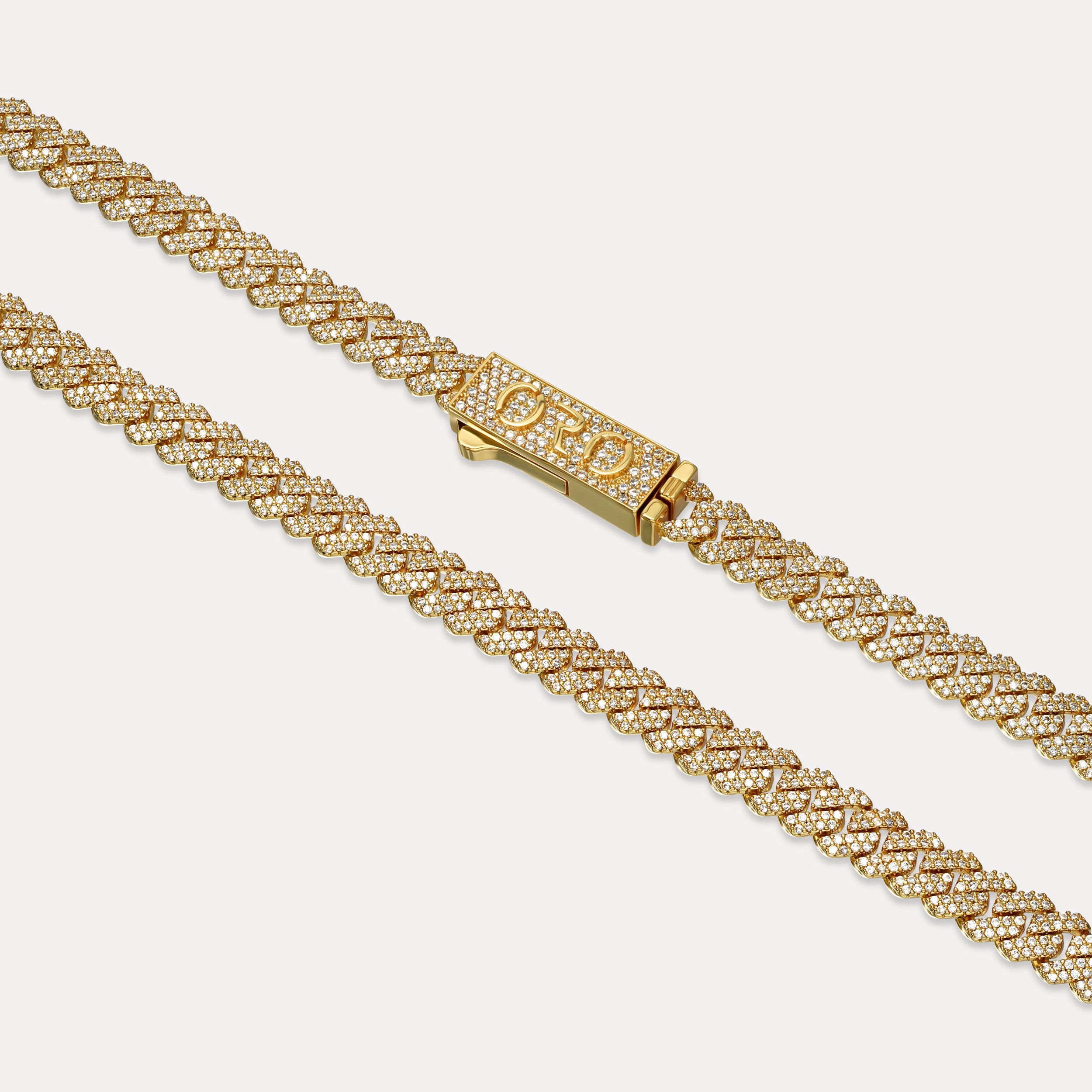 Prong Cuban Chain (8mm) - Gold