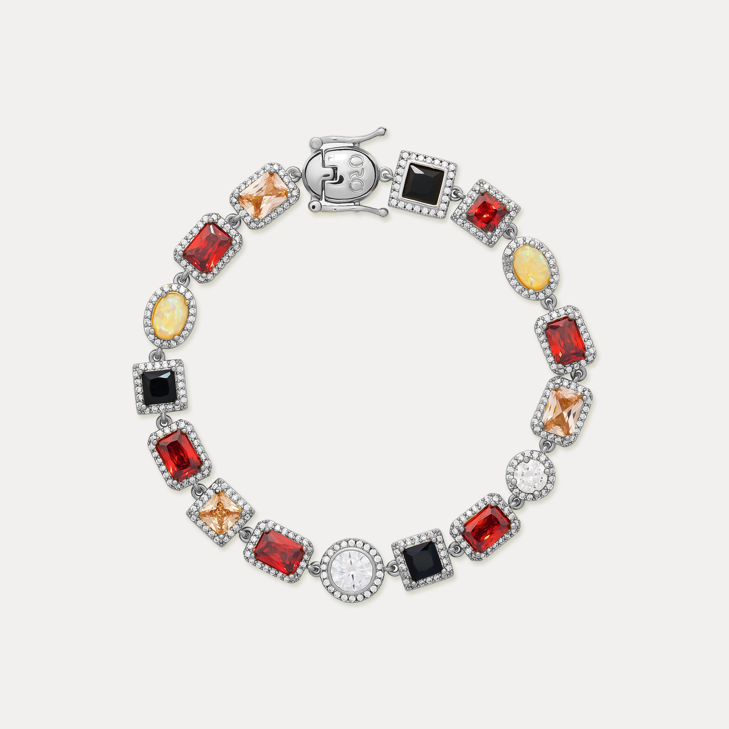 Royal Gemstone Bracelet - Silver