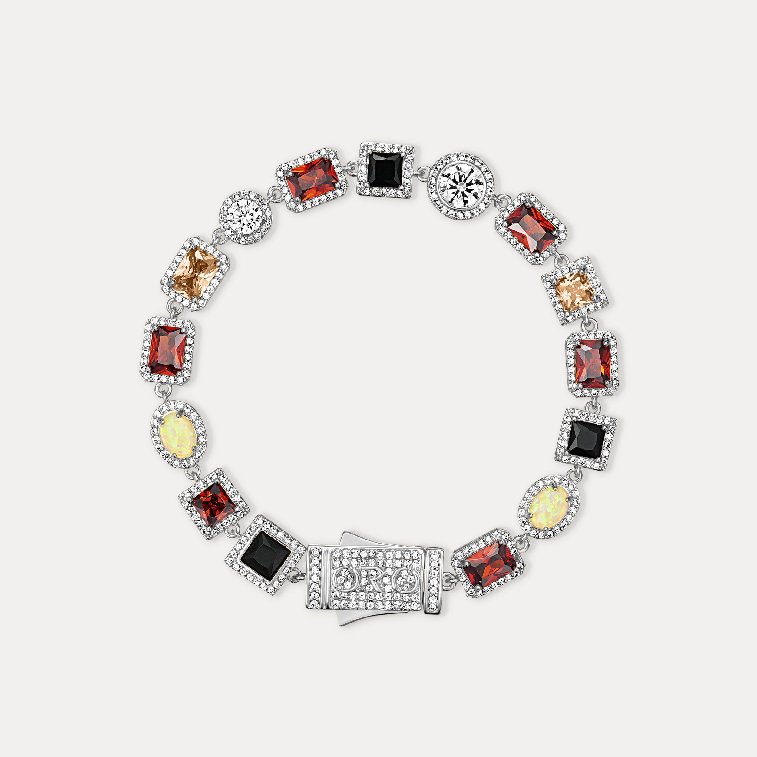 Royal Gemstone Bracelet - Silver