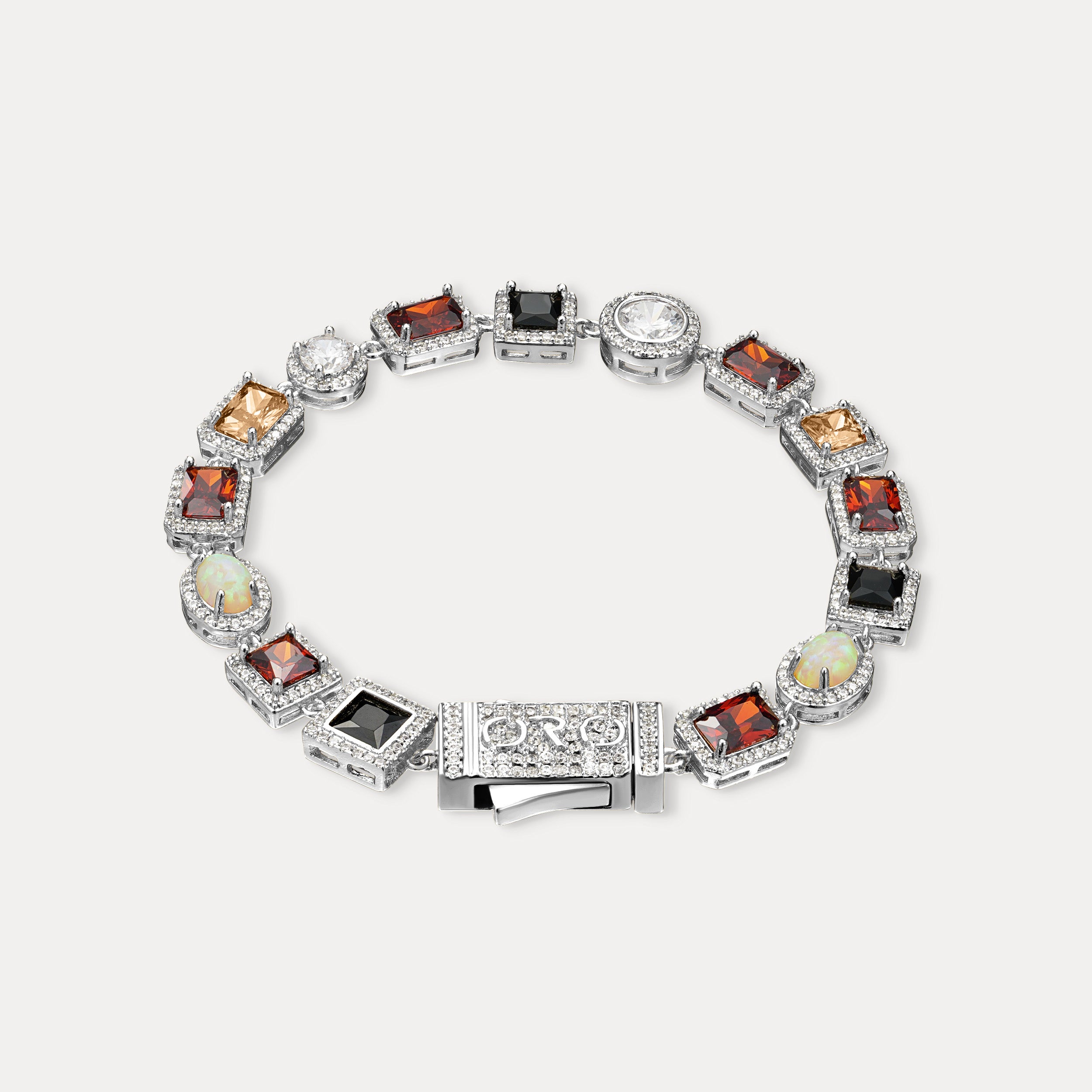 Royal Gemstone Bracelet - Silver