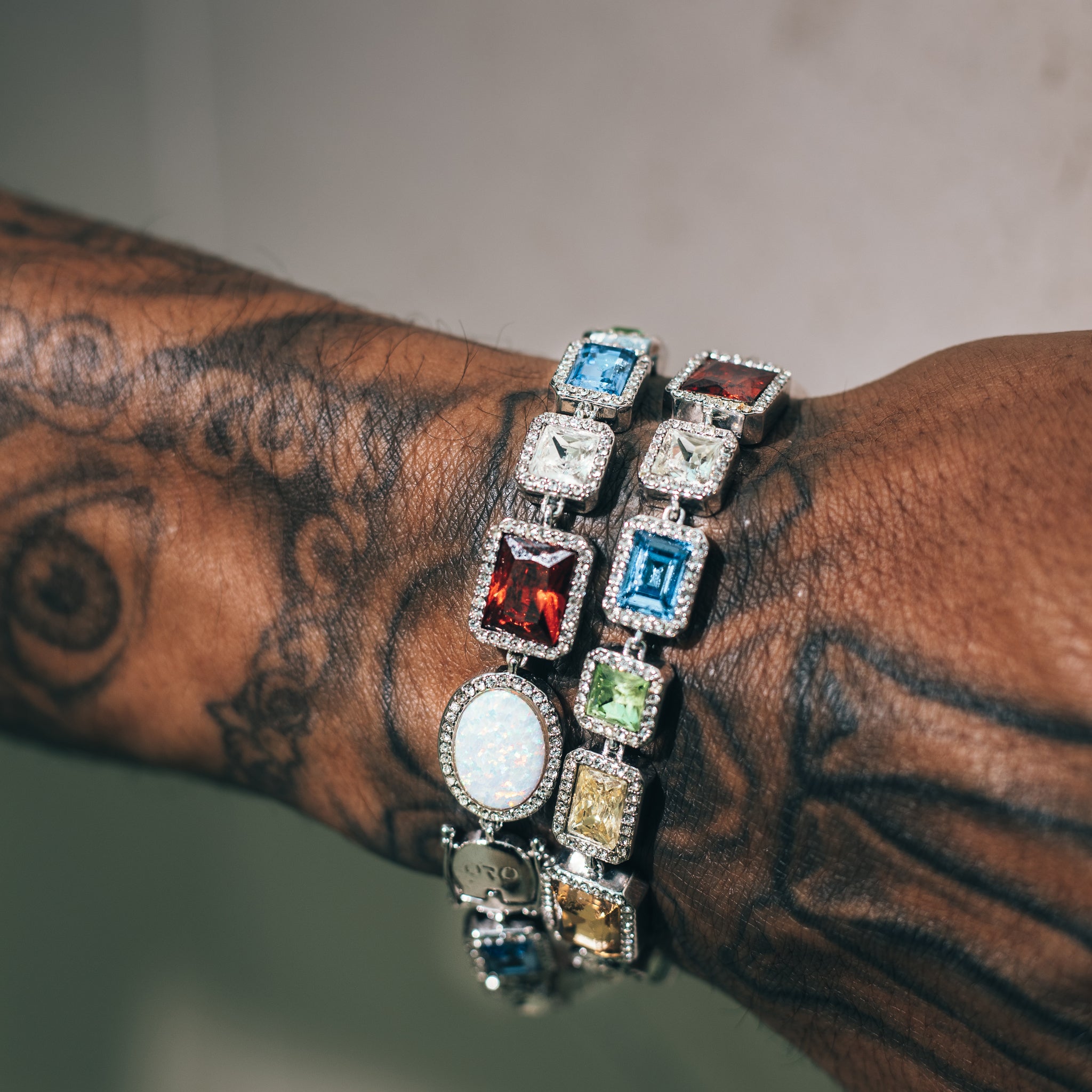 Motley Gemstone Bracelet - Silver