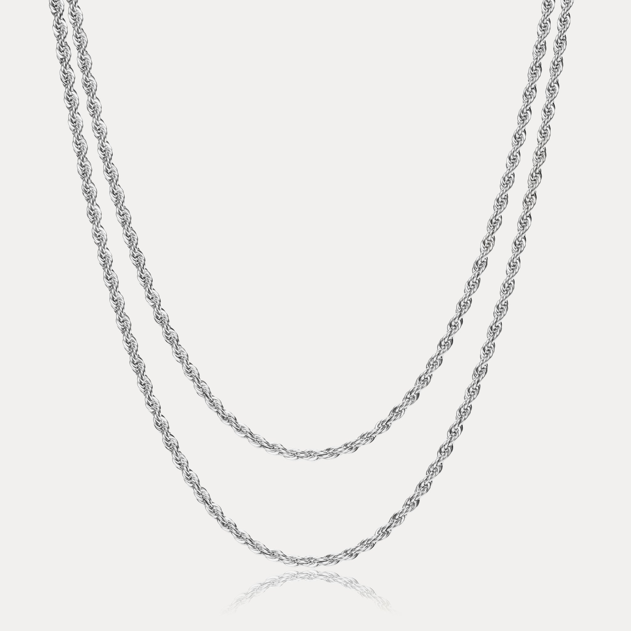 Rope Chain Stack (3mm) - Silver