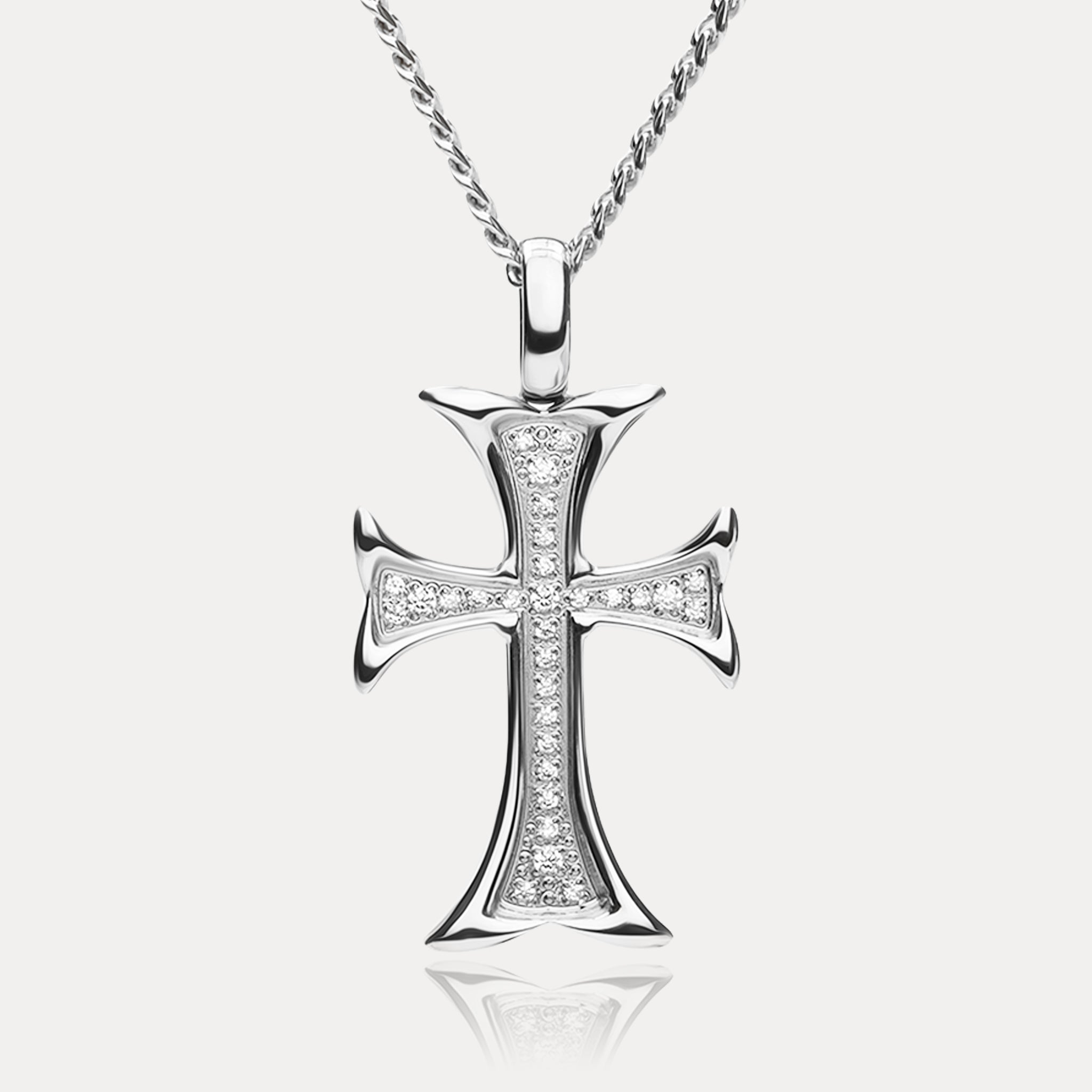 Cathedral Cross Pendant - Silver