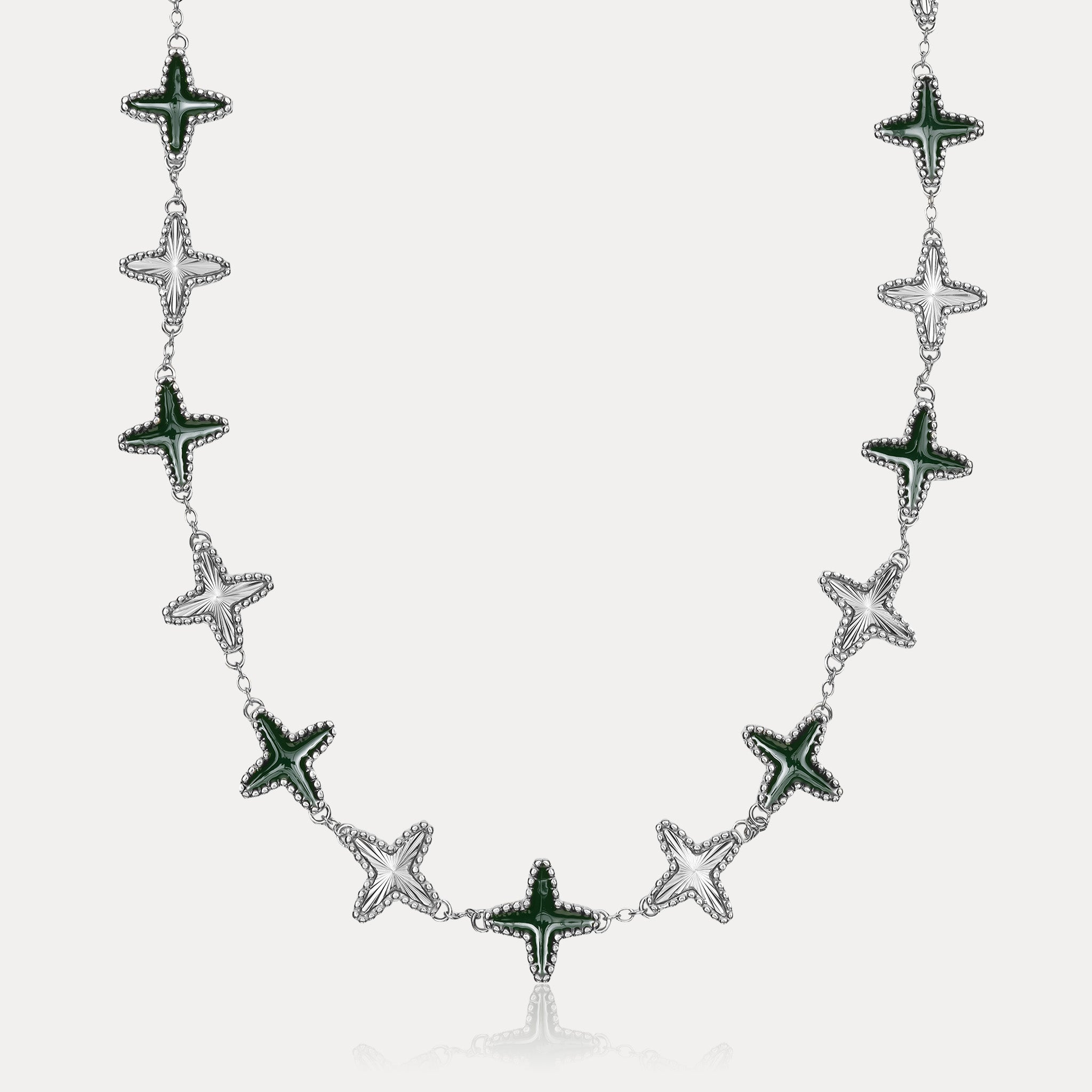 Emerald Clovero Chain - Silver