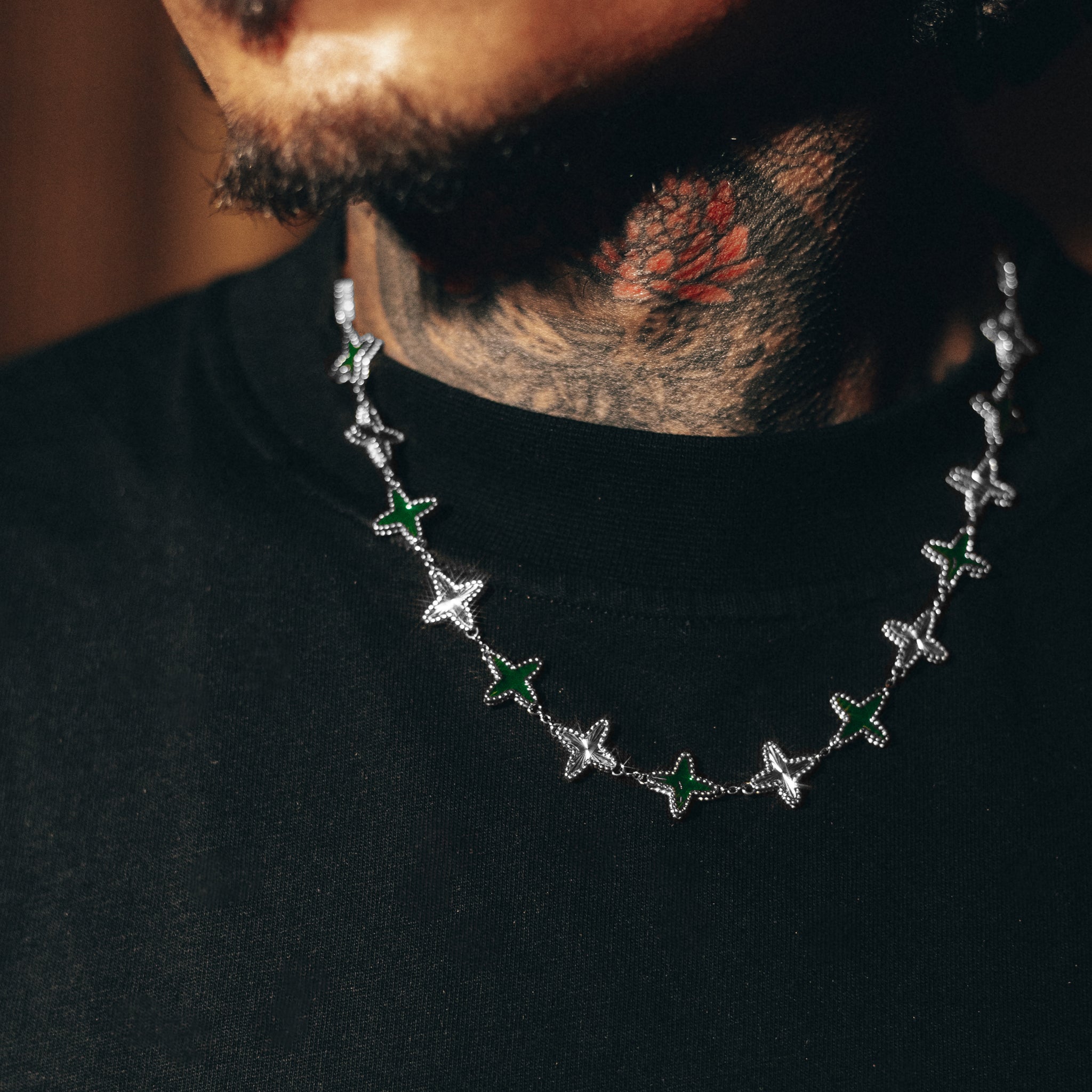 Emerald Clovero Chain - Silver