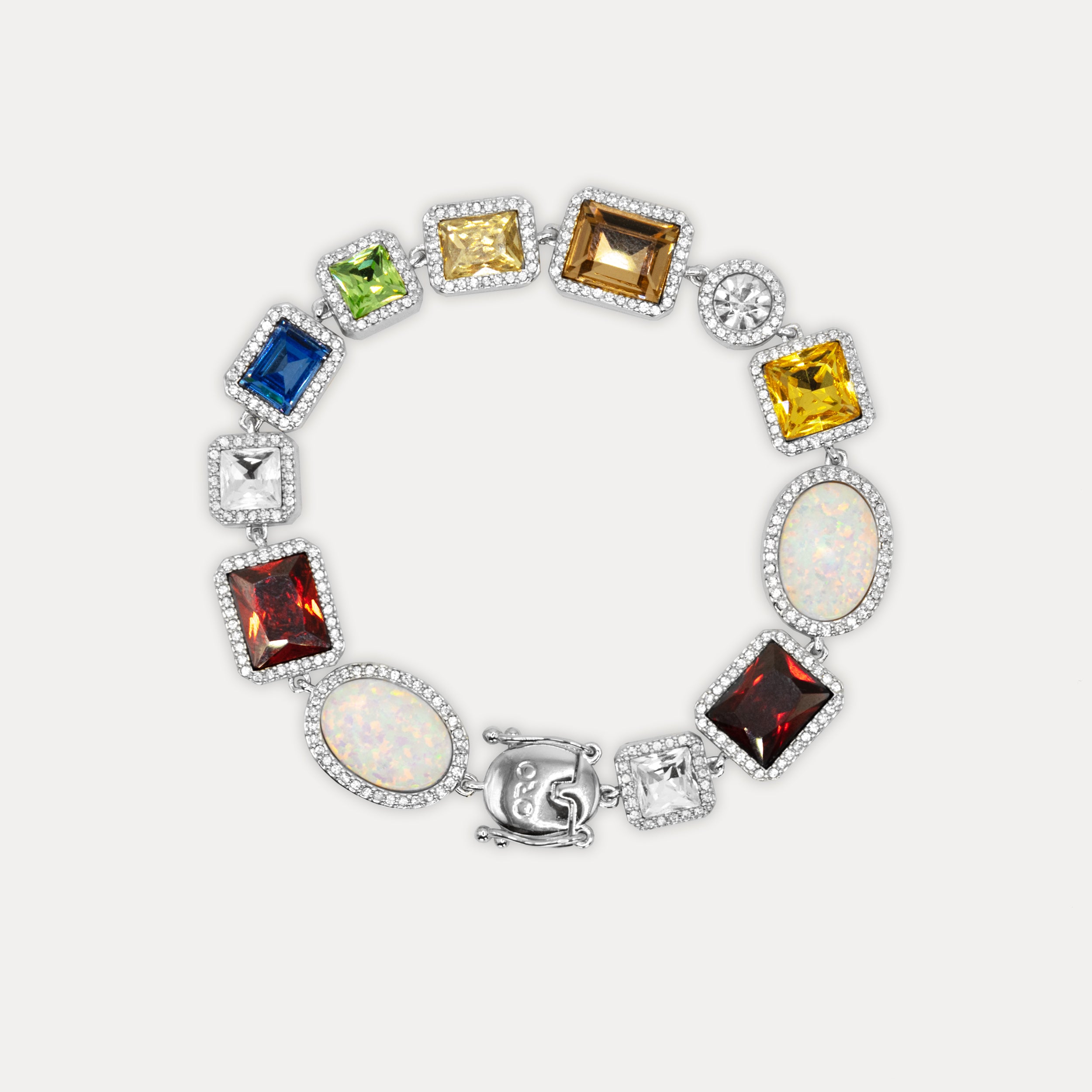 Motley Gemstone Bracelet - Silver