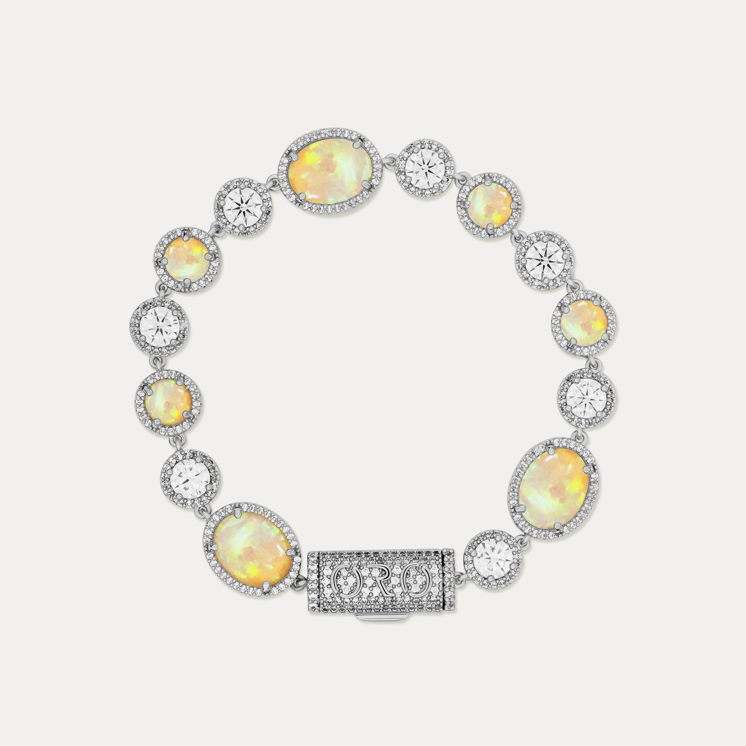 Inferno Opal Gemstone Bracelet - Silver