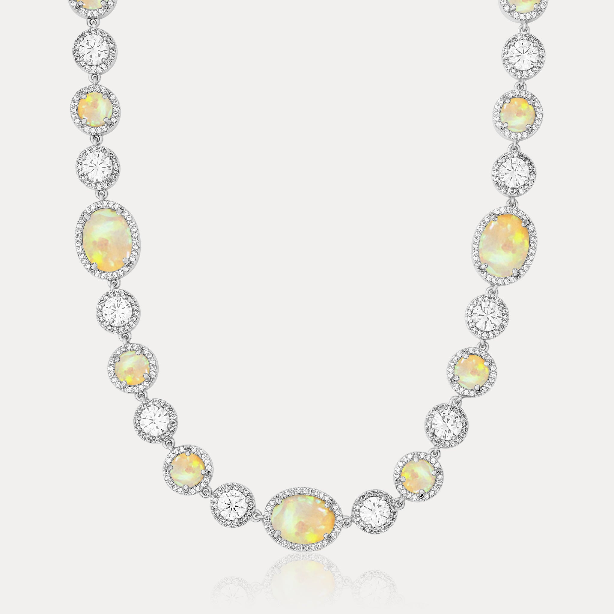 Inferno Opal Gemstone Chain - Silver