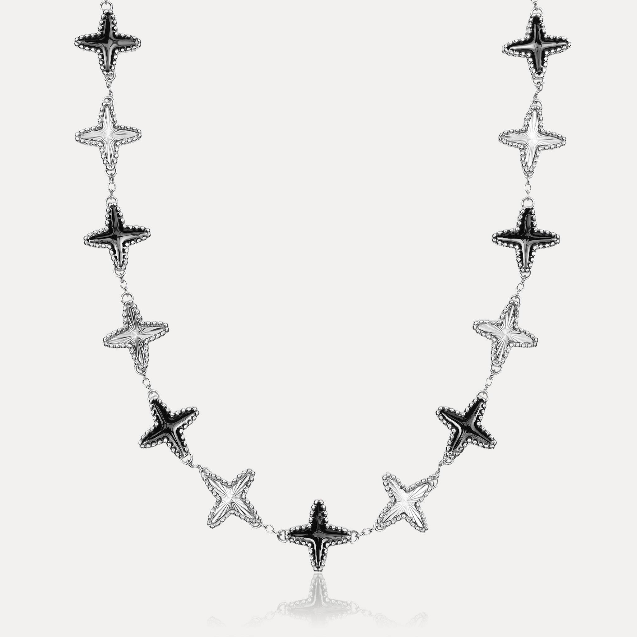 Onyx Clovero Chain - Silver