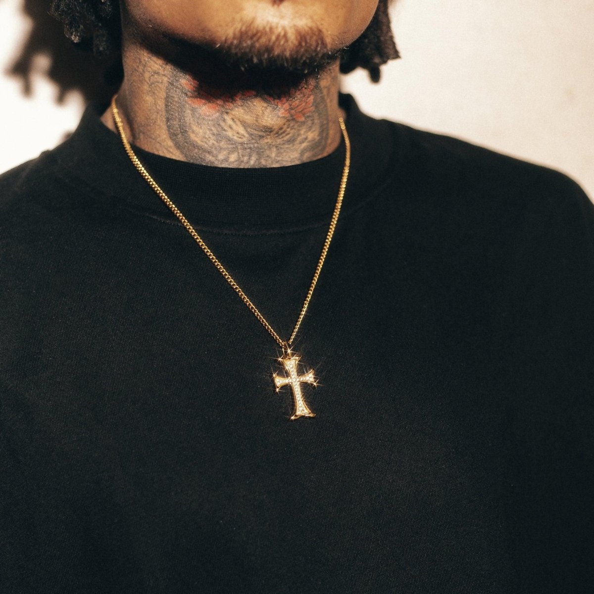 Cathedral Cross Pendant - Gold