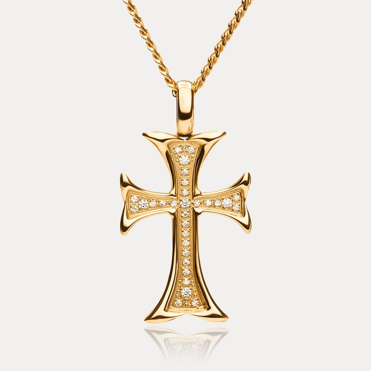 Cathedral Cross Pendant - Gold