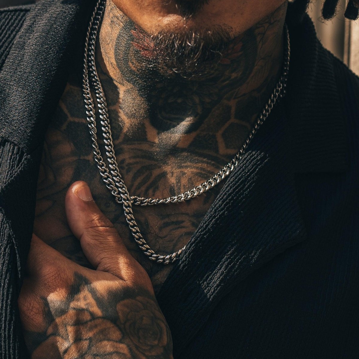 Cuban Link Chain Stack (6mm) - Silver