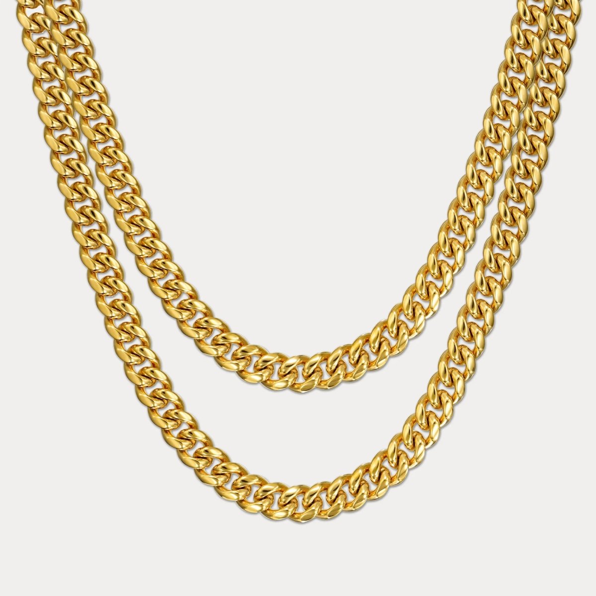 Cuban Link Chain Stack (8mm) - Gold