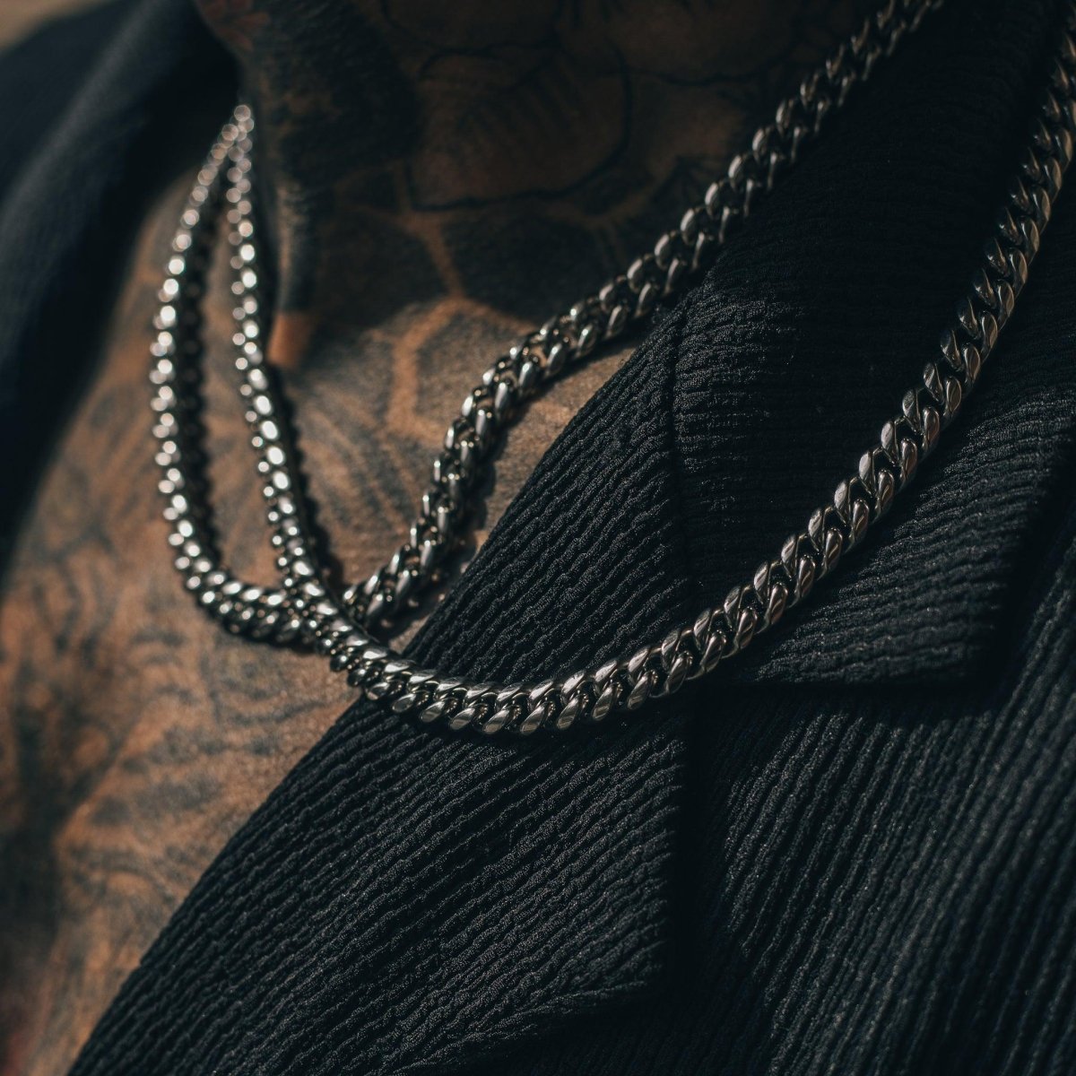 Cuban Link Chain Stack (8mm) - Silver