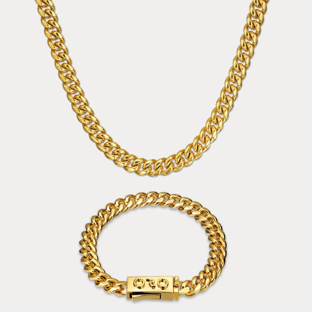 Cuban Link Set (8mm) - Gold