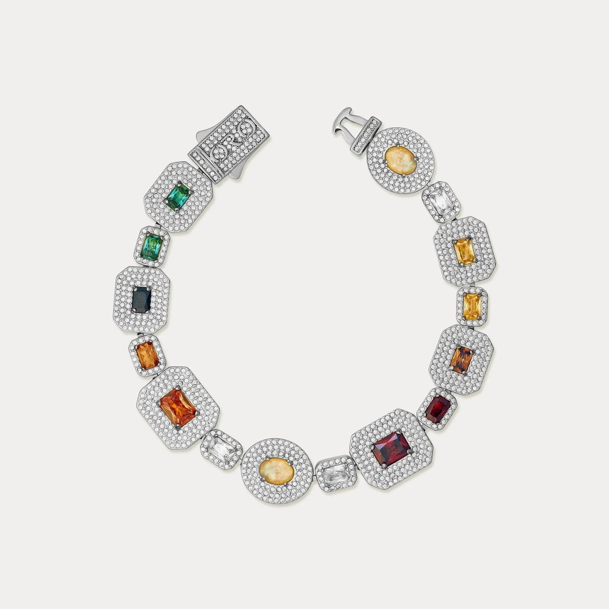 Echelon Gemstone Bracelet - Silver