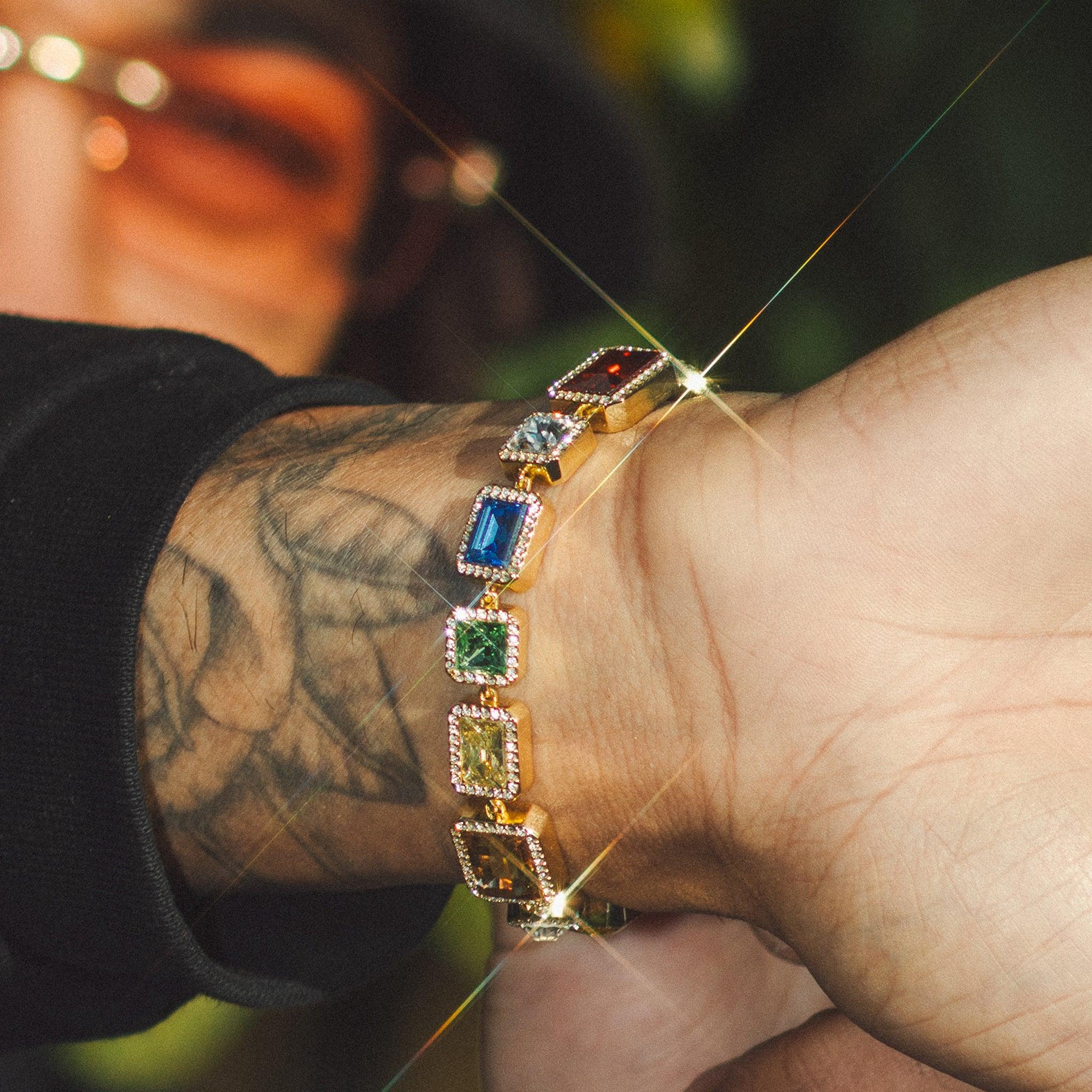 Motley Gemstone Bracelet - Gold - Hommes Oro