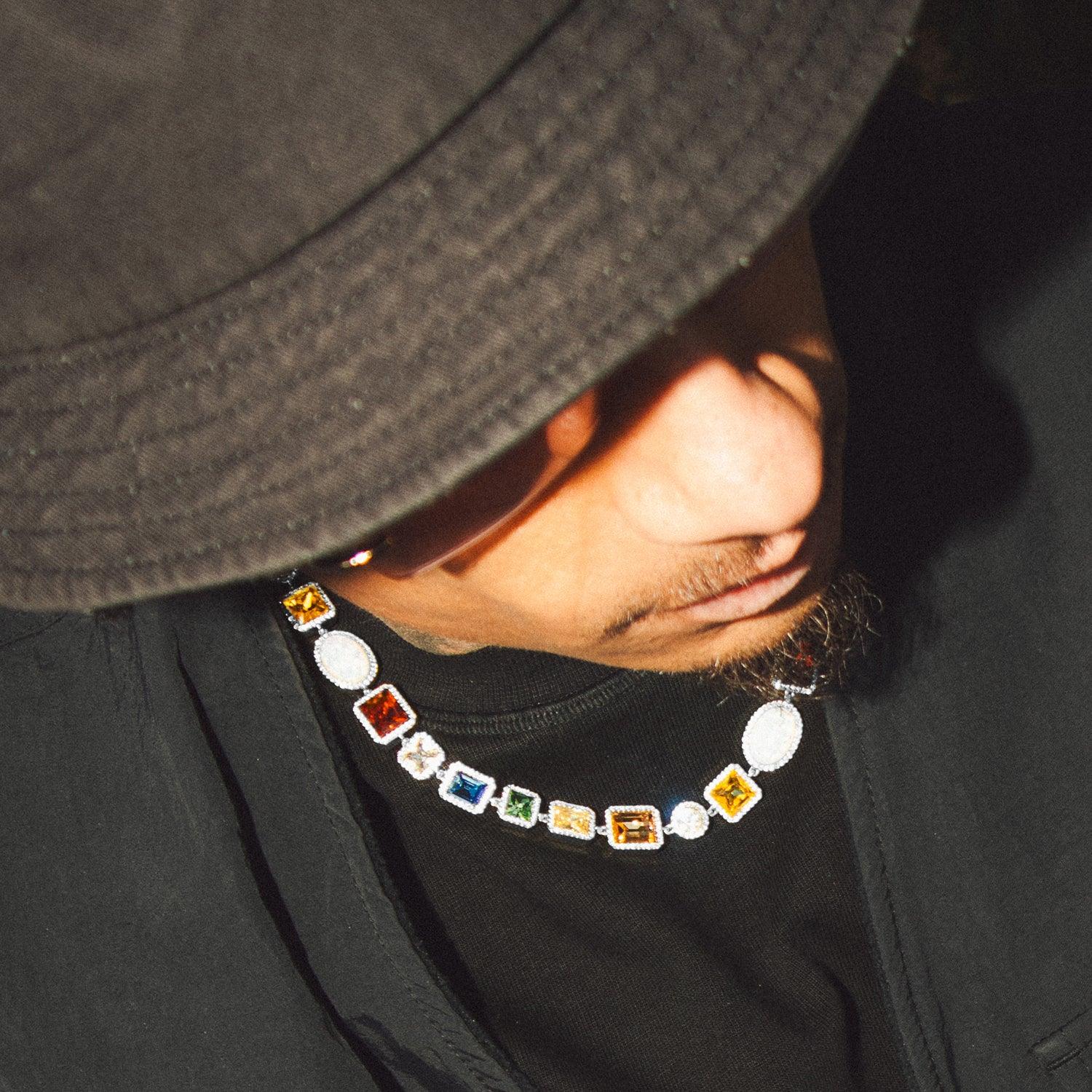 Motley Gemstone Chain - Silver - Hommes Oro