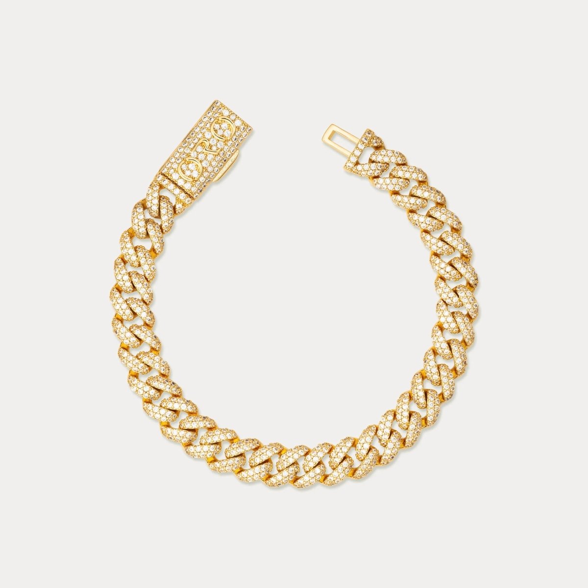Pavé Cuban Bracelet (8mm) - Gold