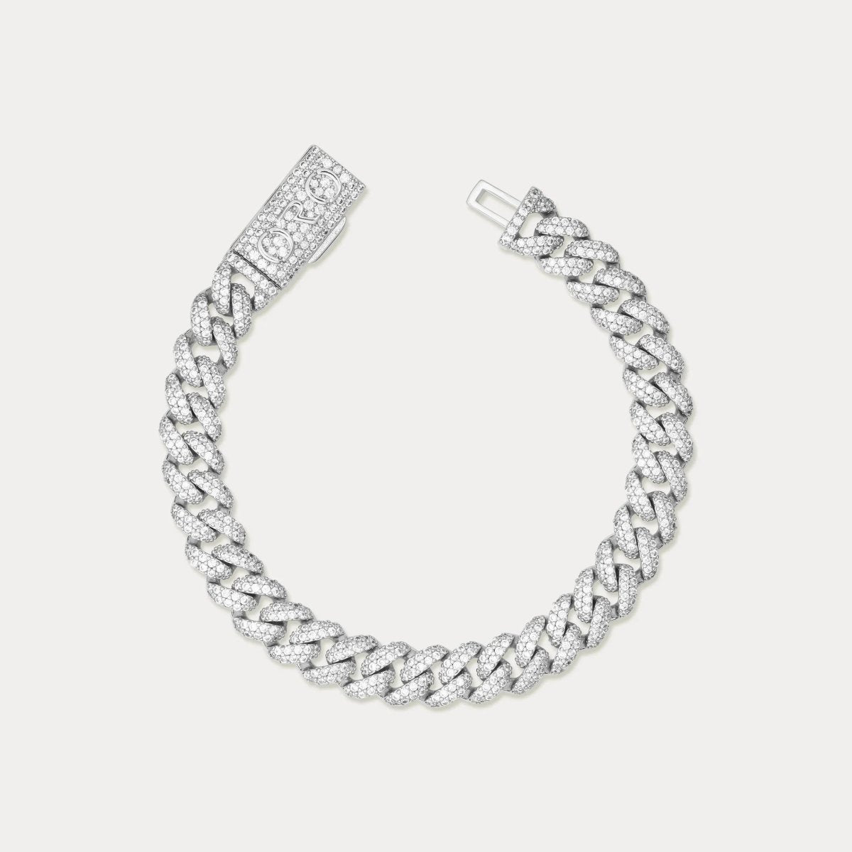 Pavé Cuban Bracelet (8mm) - Silver