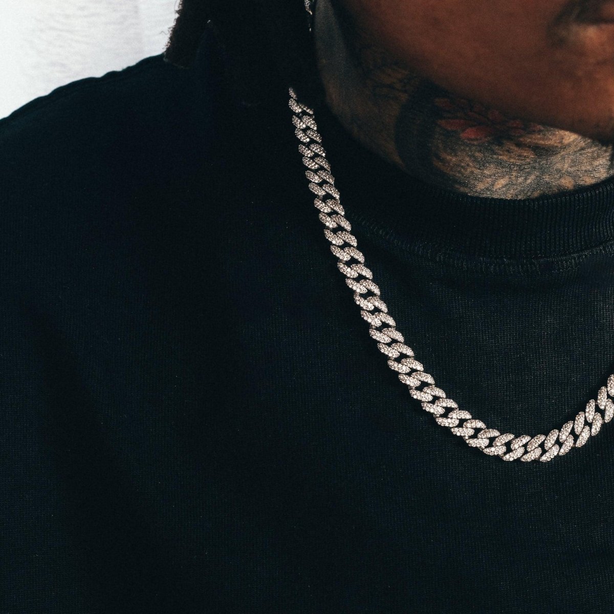 Pavé Cuban Chain (8mm) - Silver